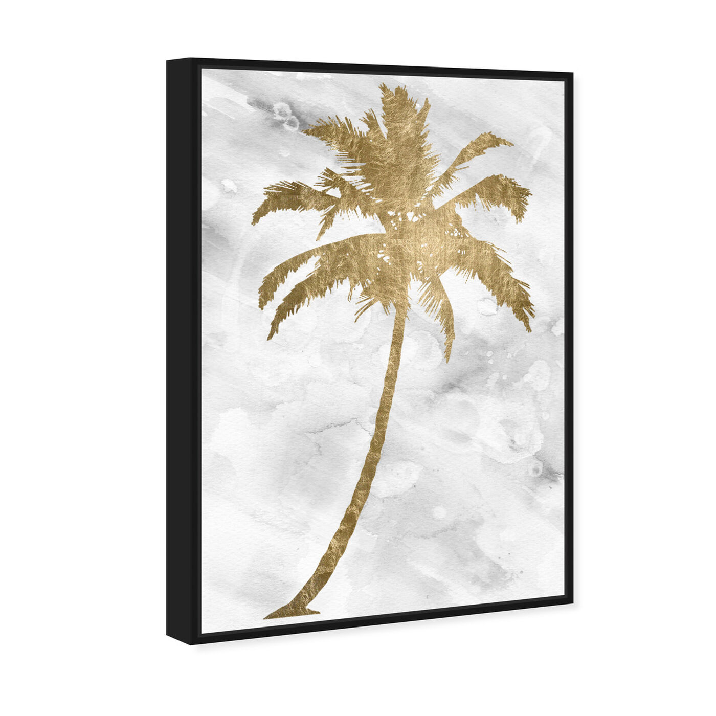Angled view of Palm Tree Gold featuring floral and botanical and trees art.