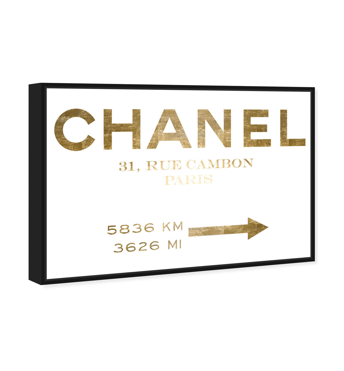 Couture Road Sign Minimalist Gold Foil