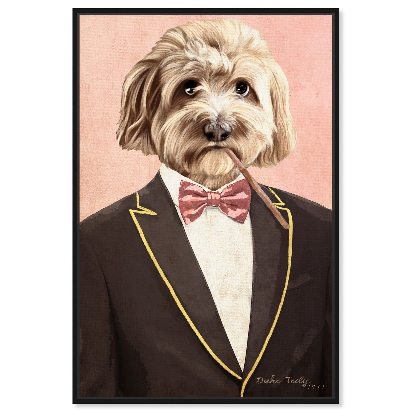 Front view of Elegant Duke featuring animals and dogs and puppies art.