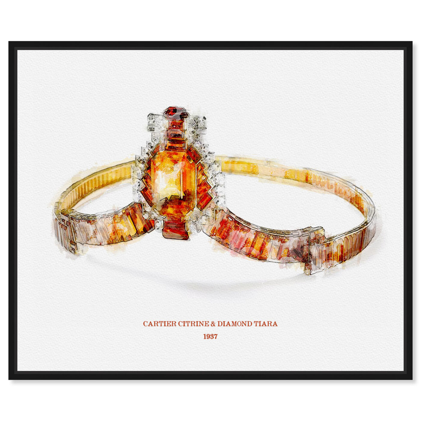 Front view of Citrine and Diamond Tiara 1937 featuring fashion and glam and jewelry art.