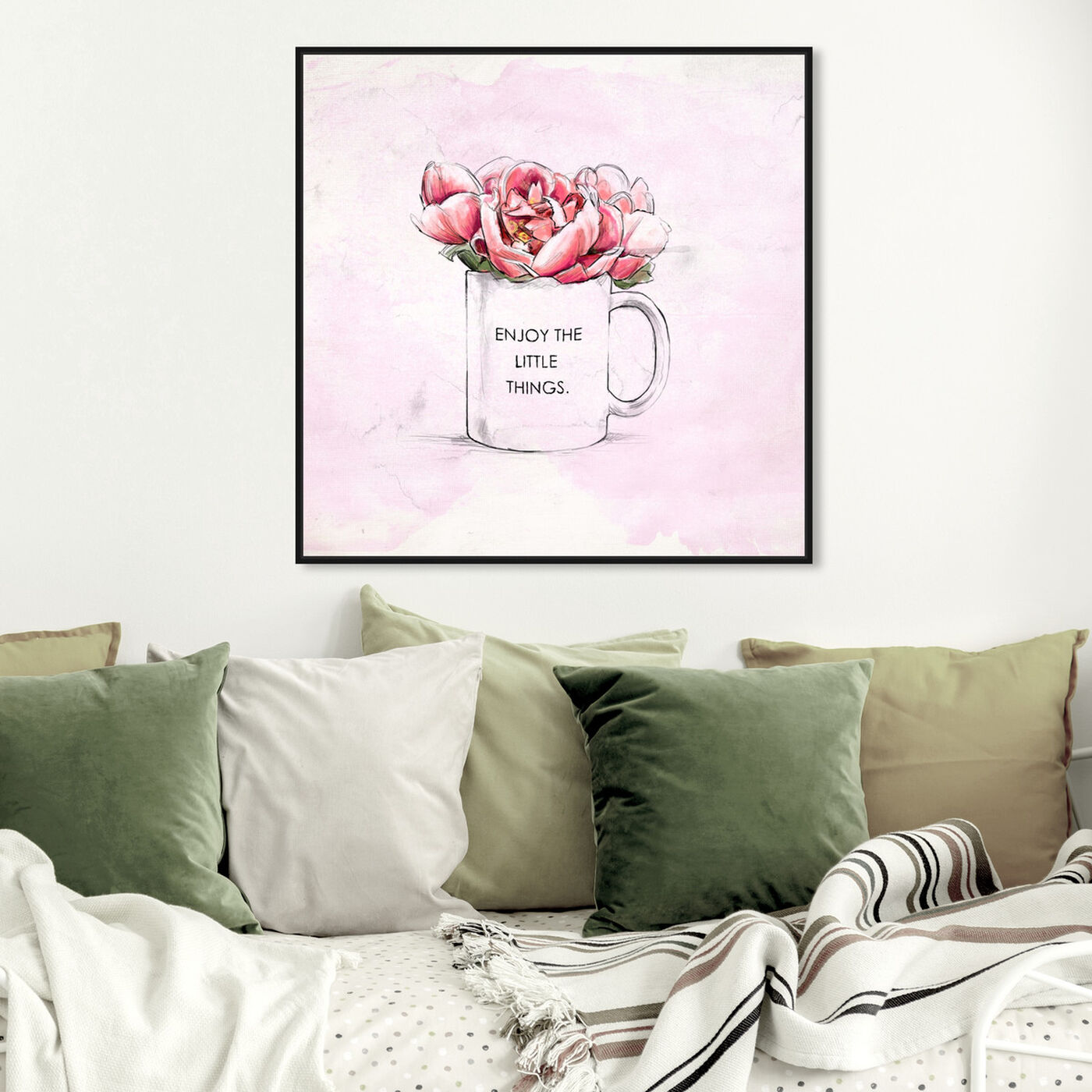 Hanging view of Enjoy The Little Things featuring floral and botanical and florals art.