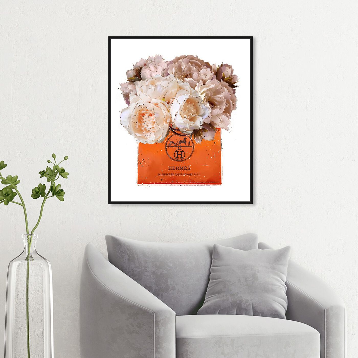 Hanging view of Tangerine For You Peony featuring fashion and glam and lifestyle art.