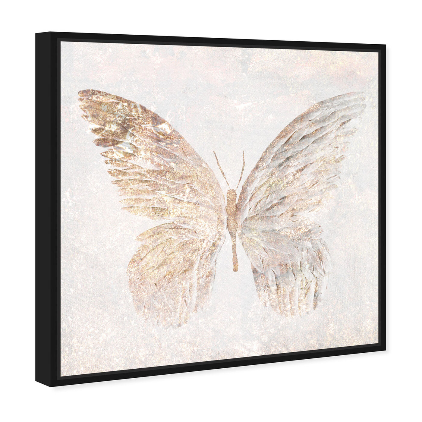 Angled view of Golden Butterfly Glimmer featuring animals and insects art.
