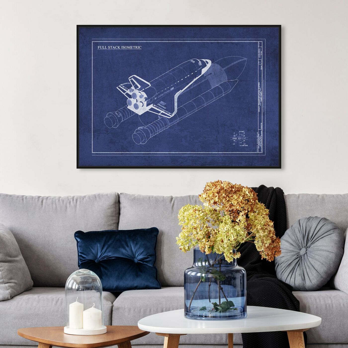 Hanging view of Discovery V2 featuring transportation and air transportation art.