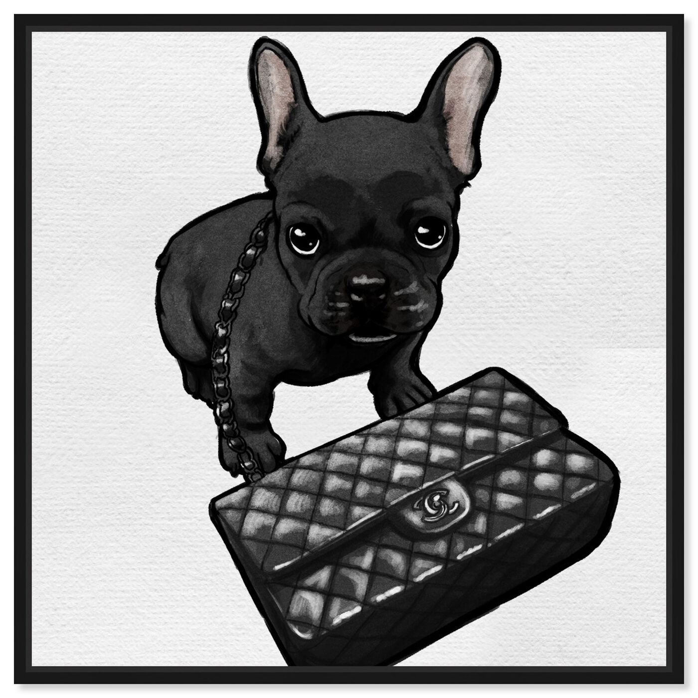 Front view of Classy Frenchie Noir featuring animals and dogs and puppies art.