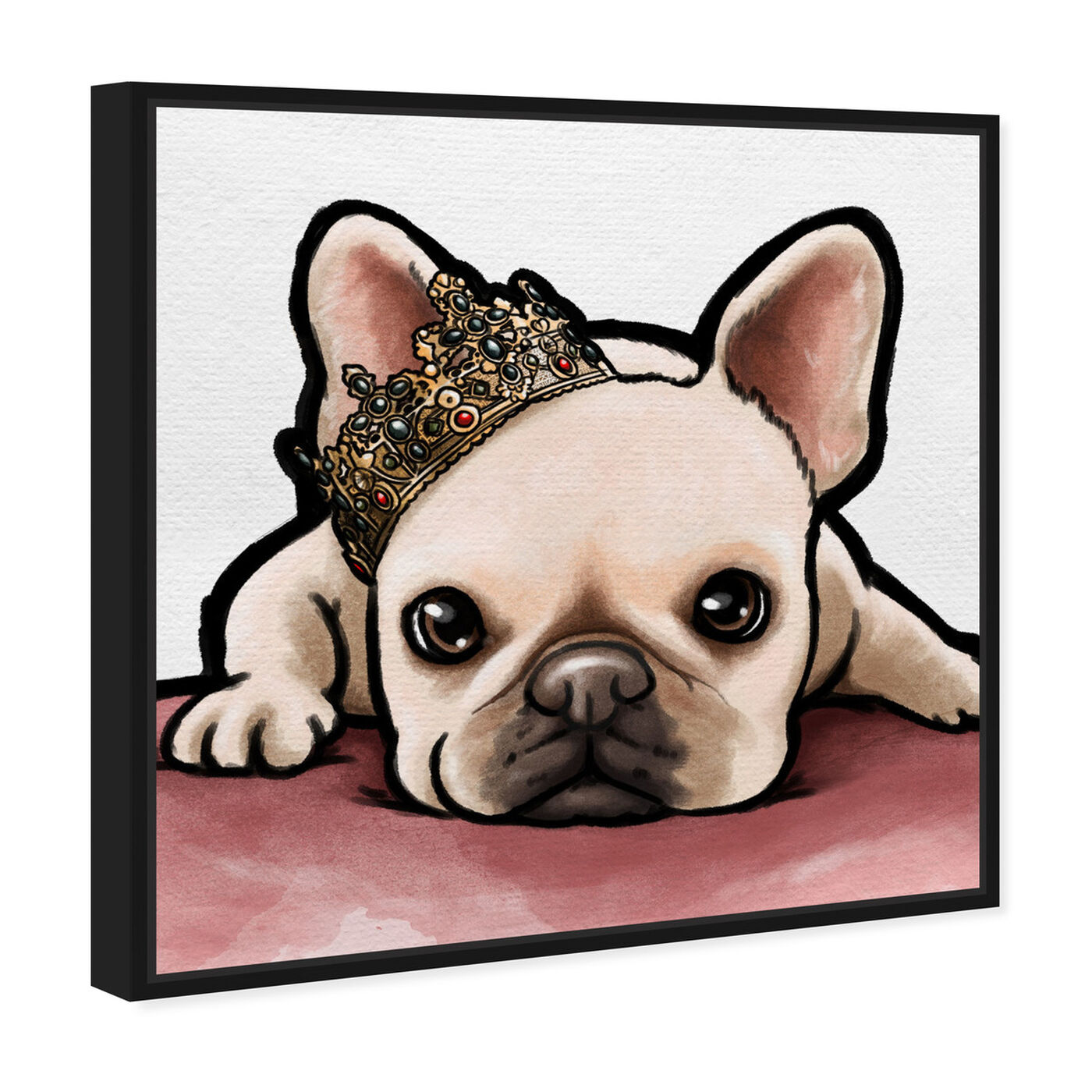 Angled view of Royal Frenchie featuring animals and dogs and puppies art.