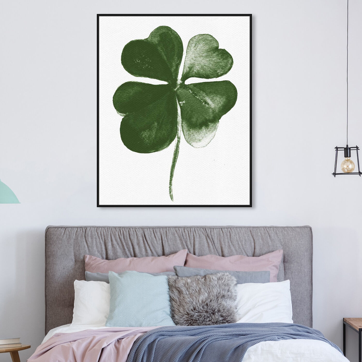 Hanging view of Four Leaf Clover featuring floral and botanical and botanicals art.
