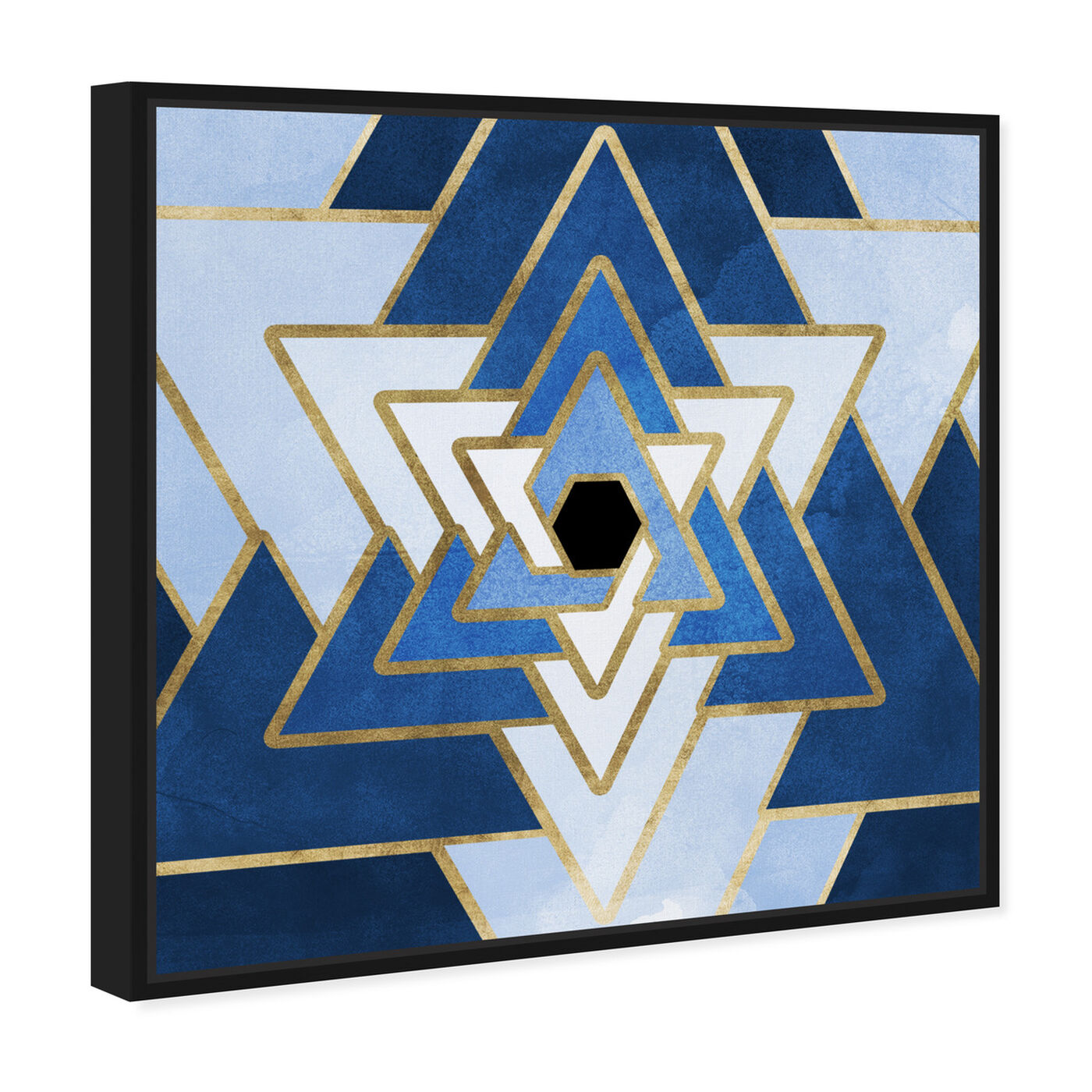 Angled view of Azure Star featuring abstract and geometric art.