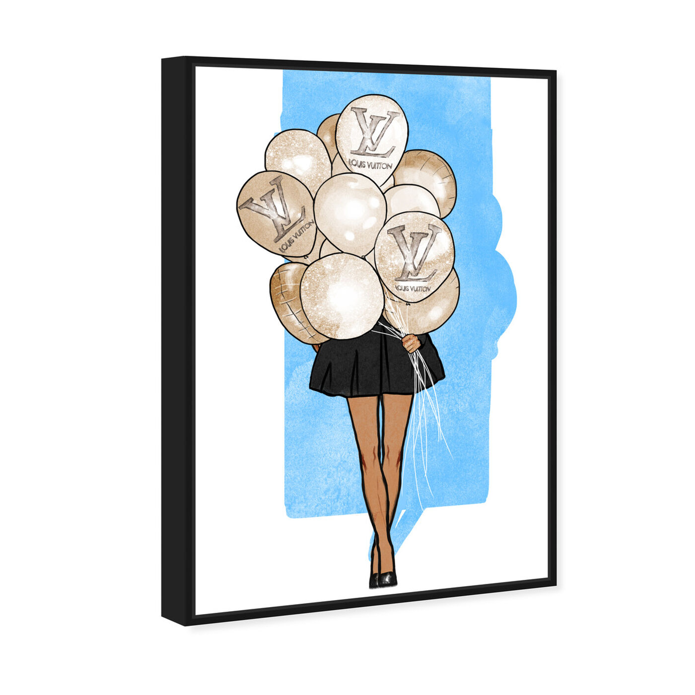 Angled view of Balloon Girl Blue featuring fashion and glam and fashion art.