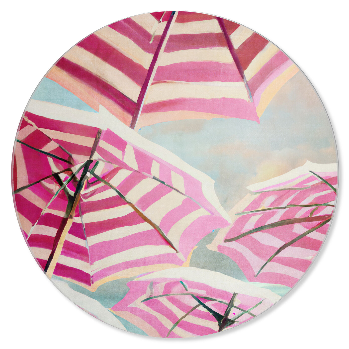 Playa Parasols - Round Acrylic Art