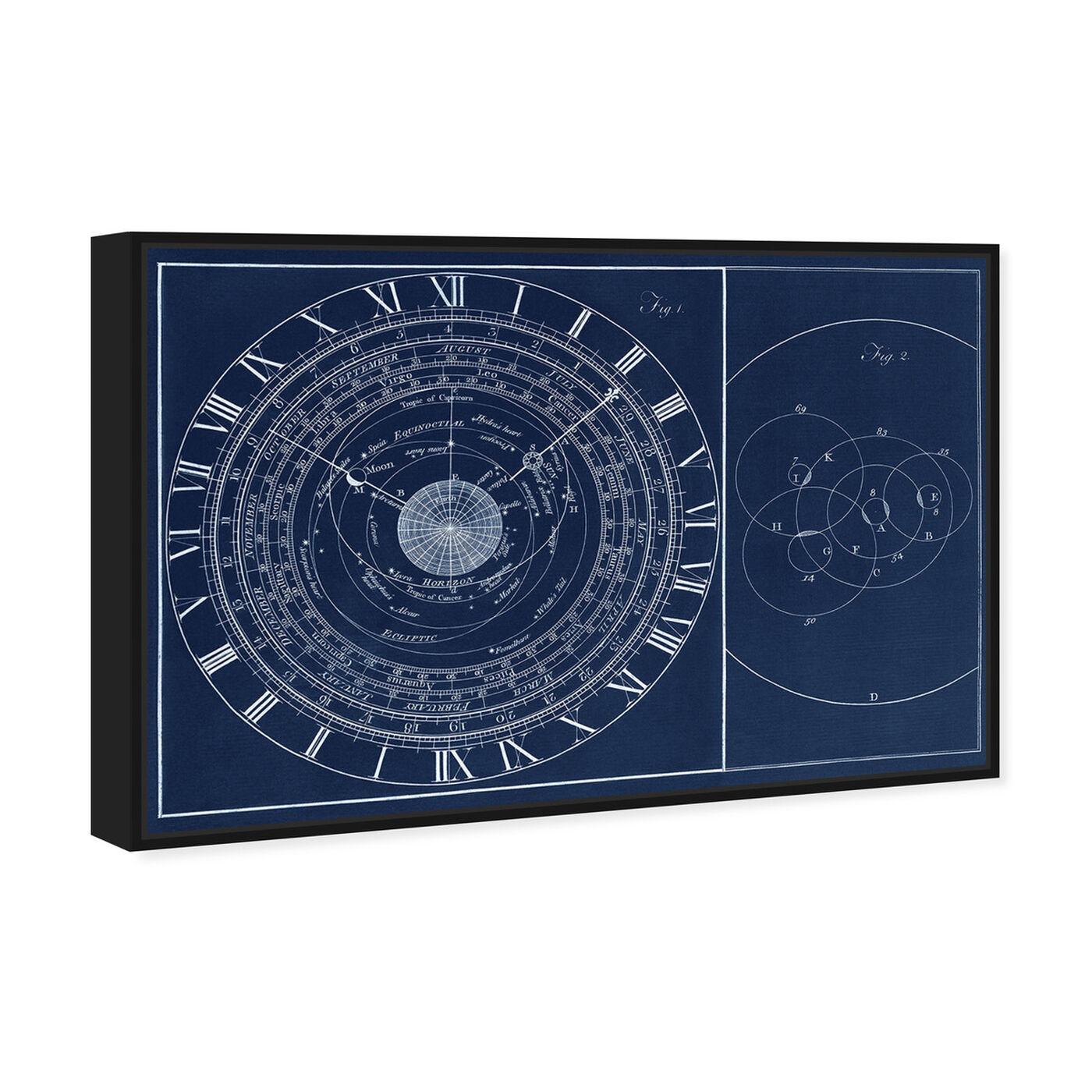 Angled view of Astronomical Clock featuring astronomy and space and constellations art.