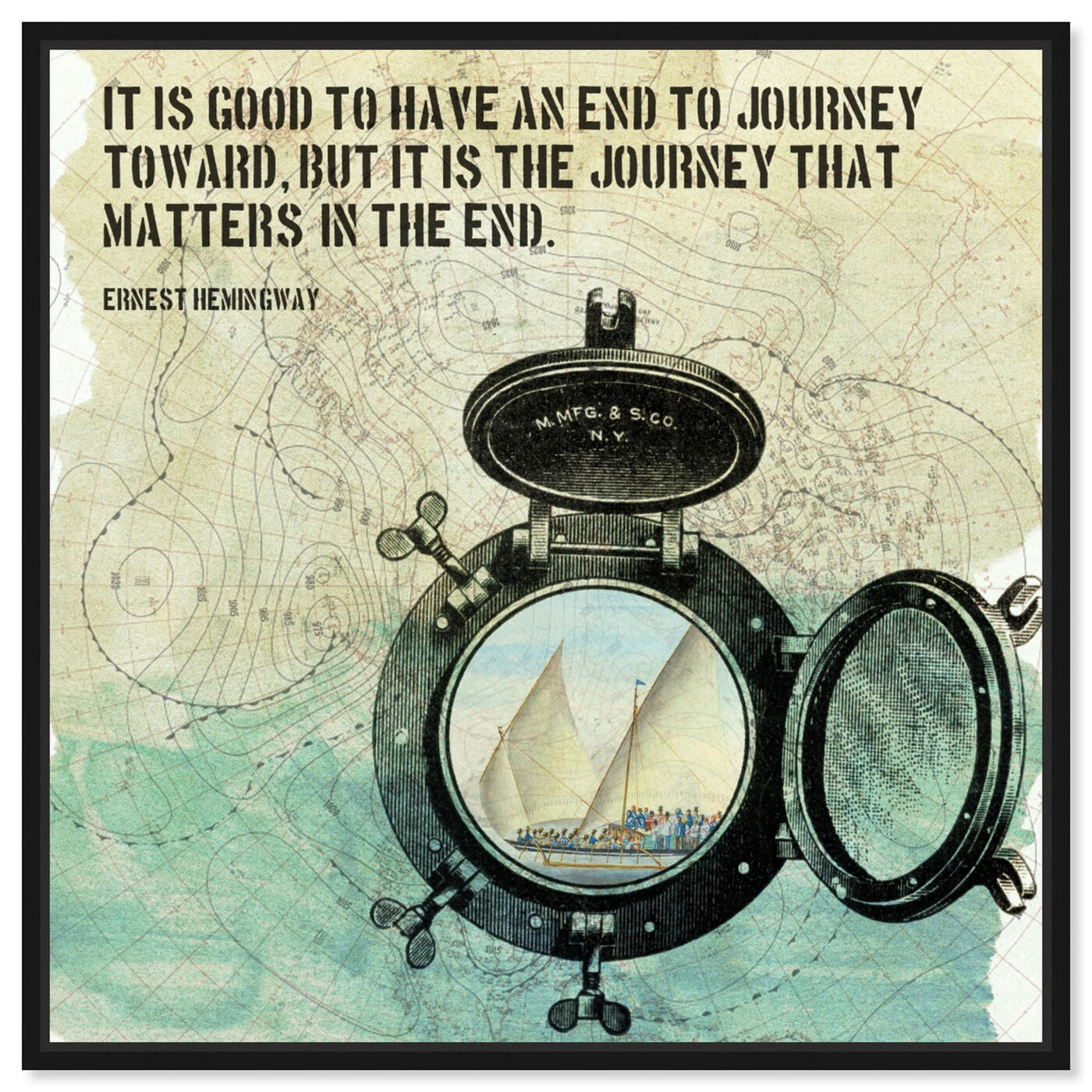 Front view of The Journey featuring typography and quotes and inspirational quotes and sayings art.