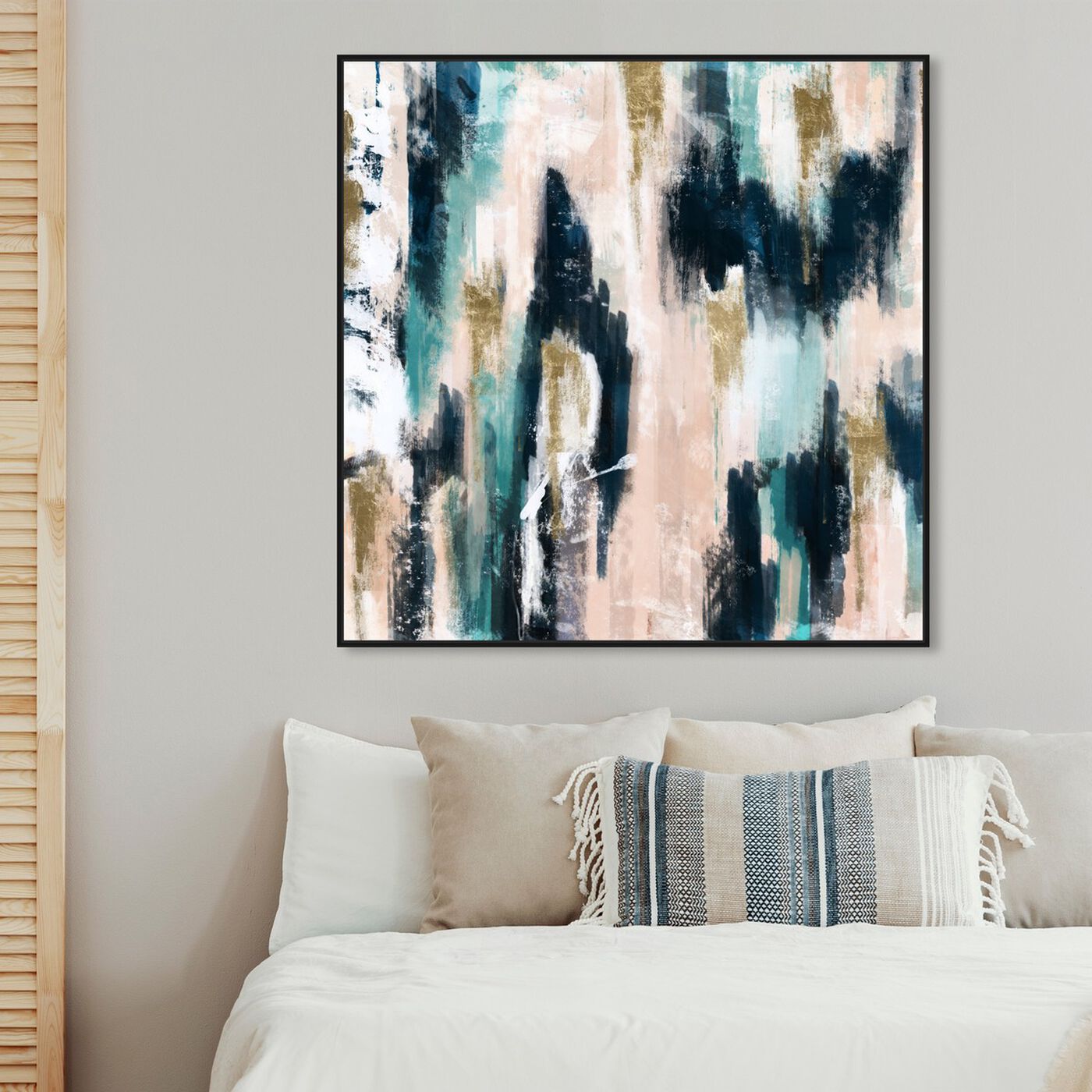 Hanging view of Linear Movement featuring abstract and paint art.