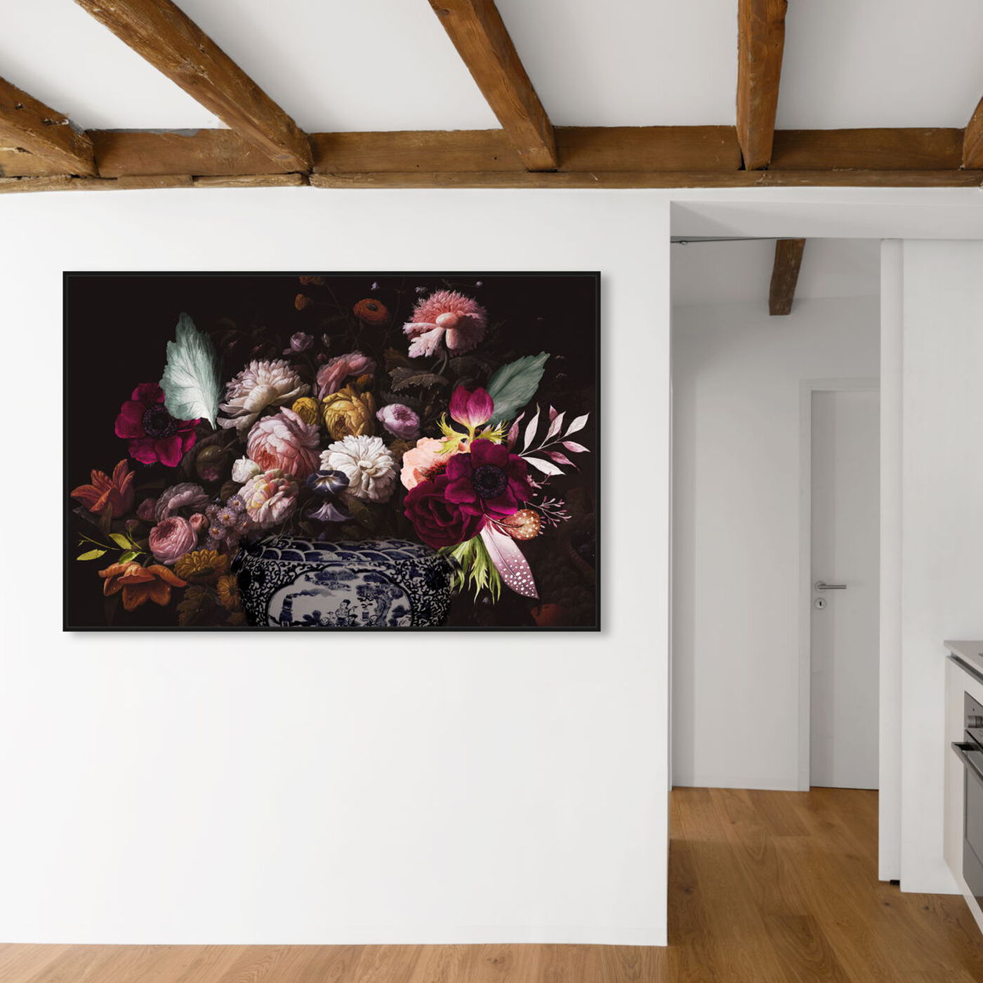 Hanging view of Colorful Classical Bouquet featuring floral and botanical and florals art.