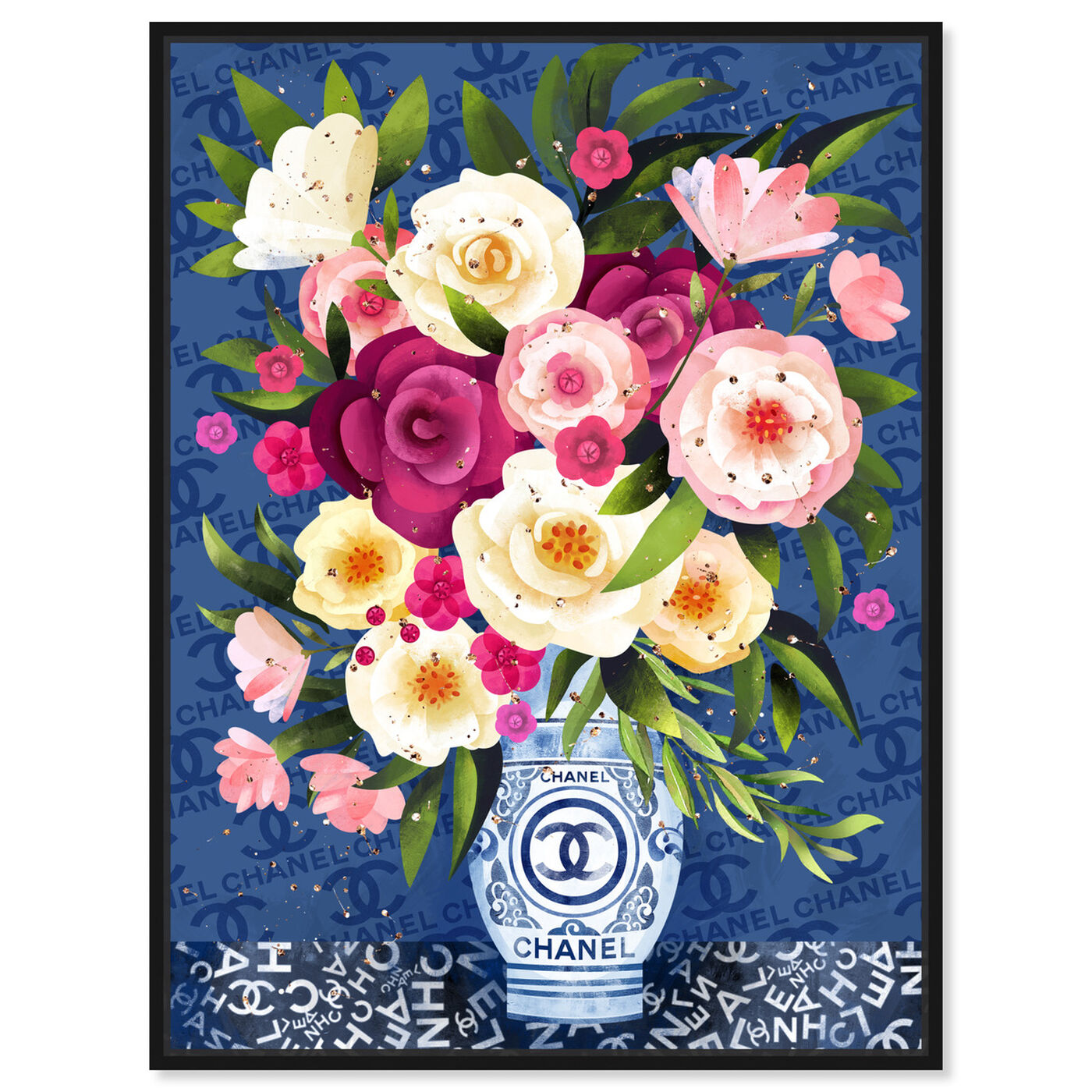 Front view of Coco Blues Bouquet featuring floral and botanical and florals art.