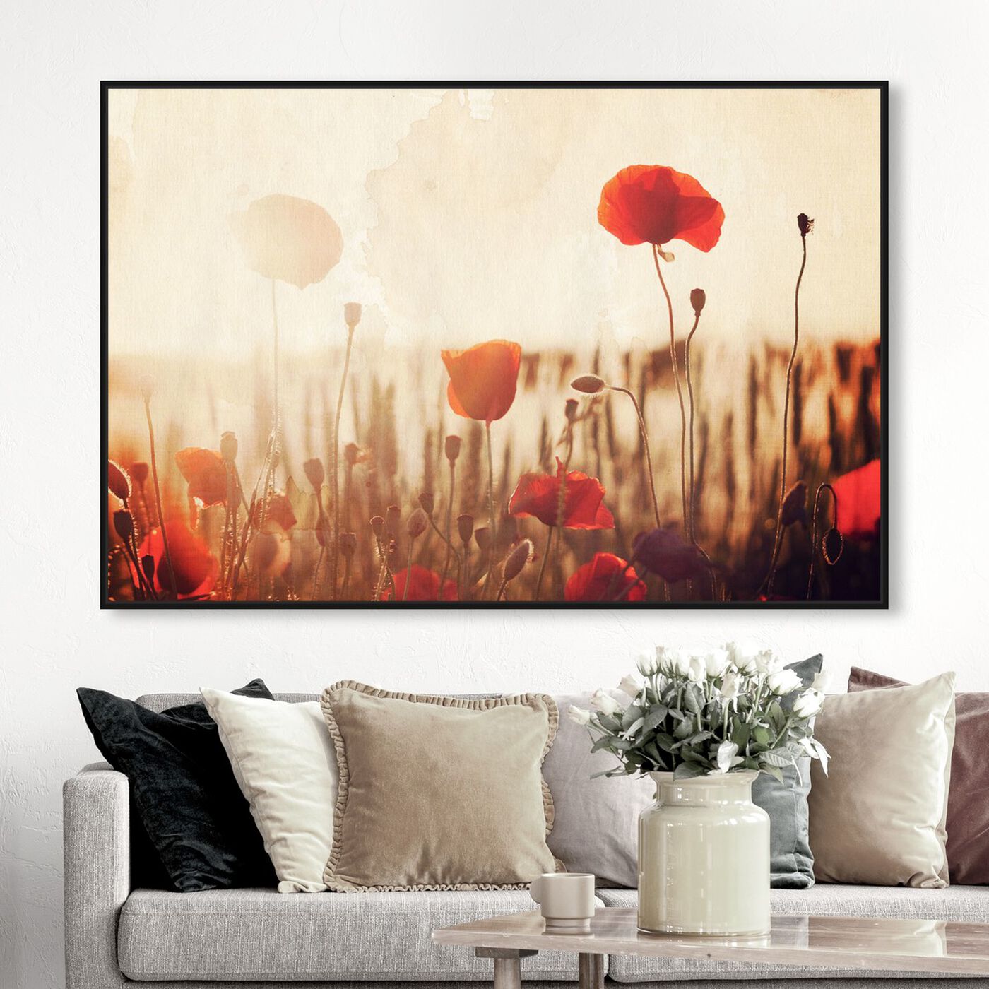 Hanging view of Tulip Field featuring floral and botanical and florals art.