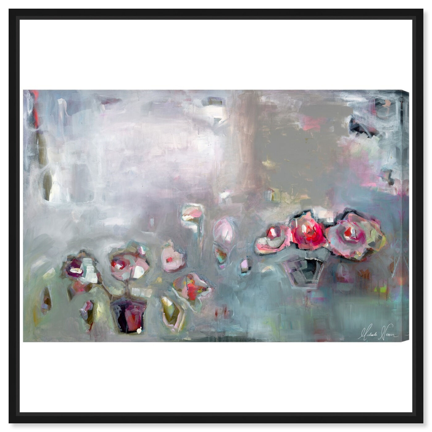 Front view of Take Time to Breathe by Michaela Nessim Canvas Art featuring abstract and flowers art.
