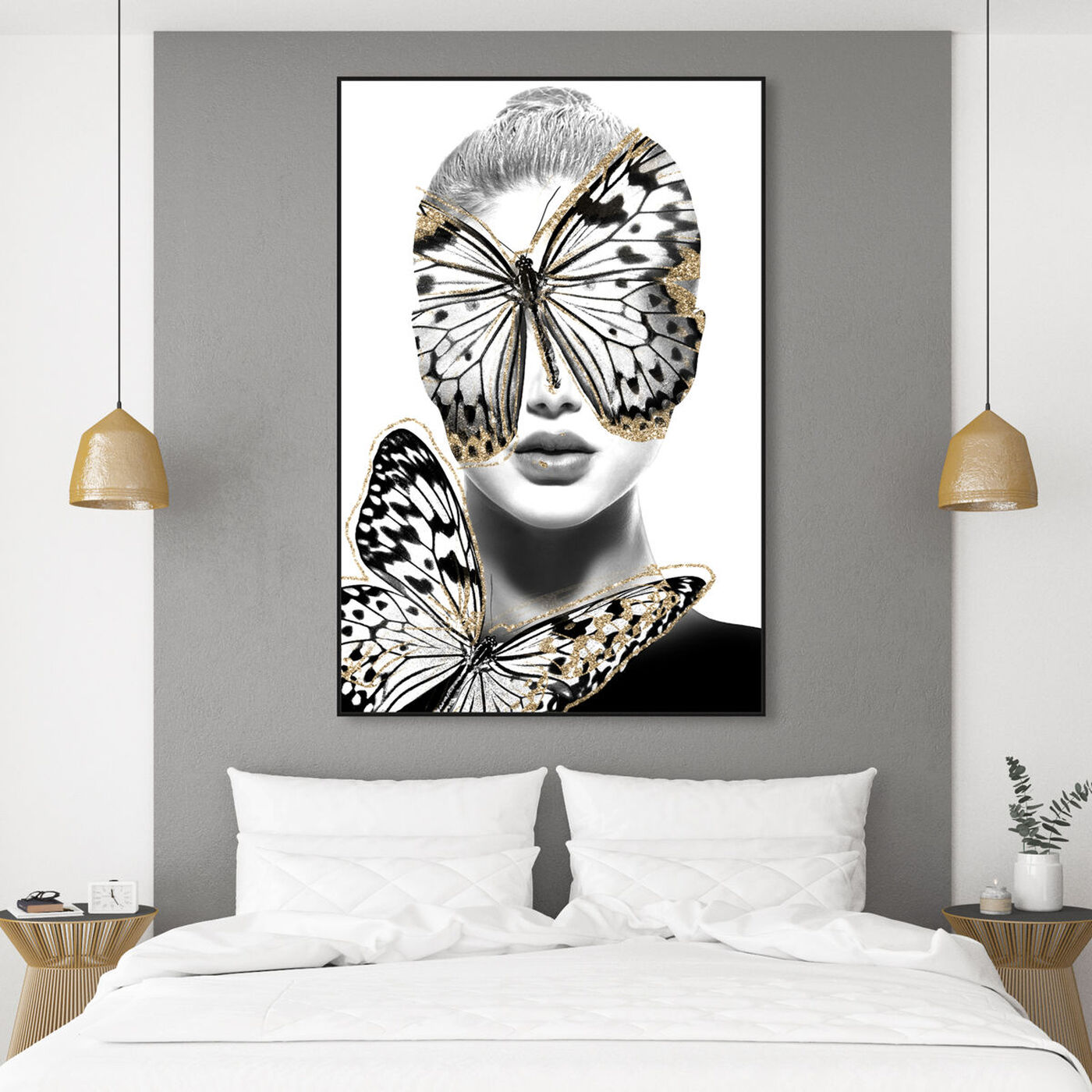 Hanging view of Duchess of Wings Blond featuring fashion and glam and portraits art.