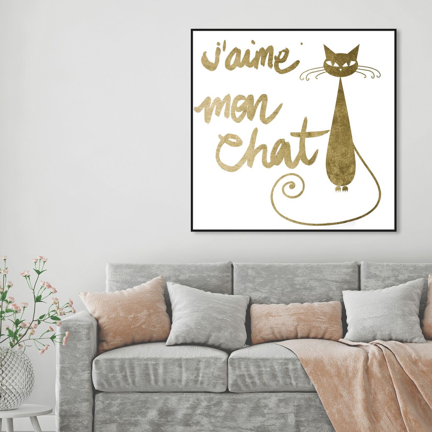 Hanging view of Mon Chat featuring typography and quotes and love quotes and sayings art.