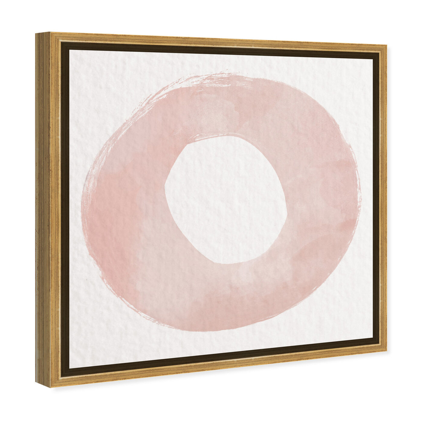 Angled view of O of XO Blush featuring abstract and geometric art.