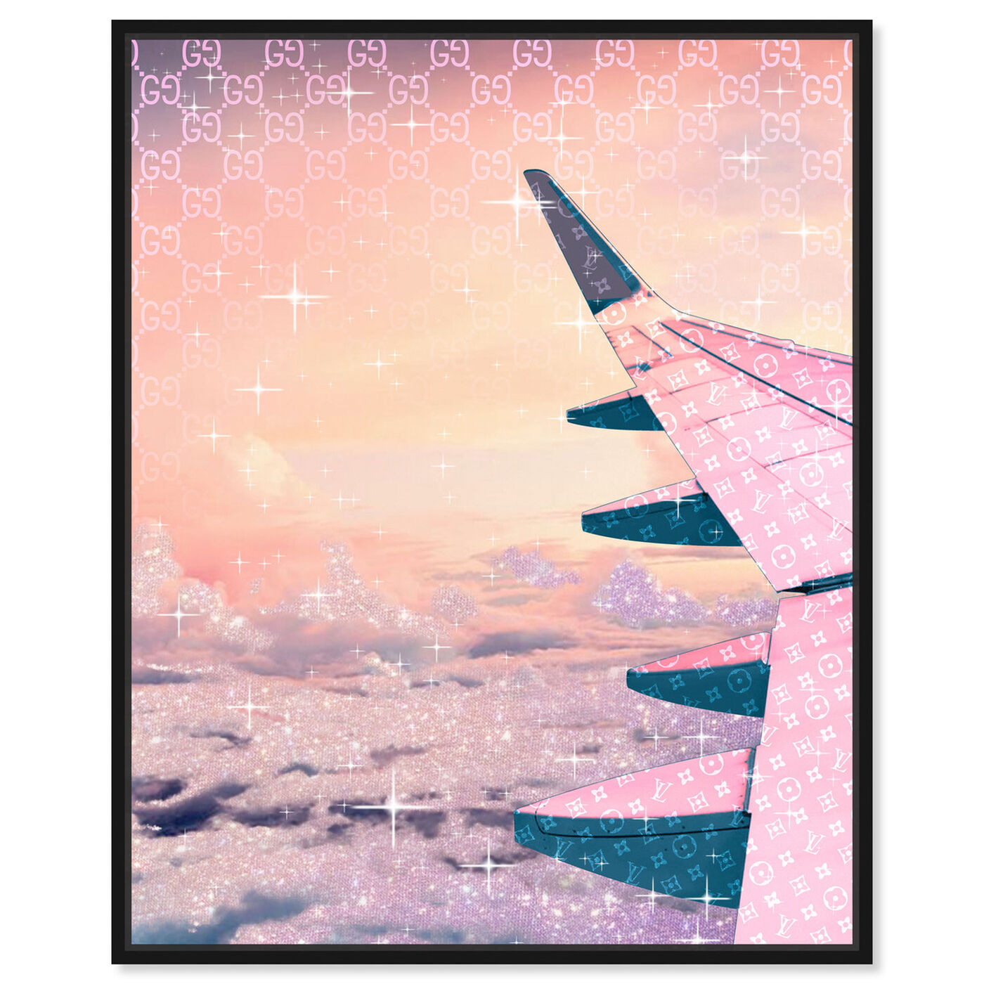 Front view of Taupe Horizon featuring transportation and airplanes art.
