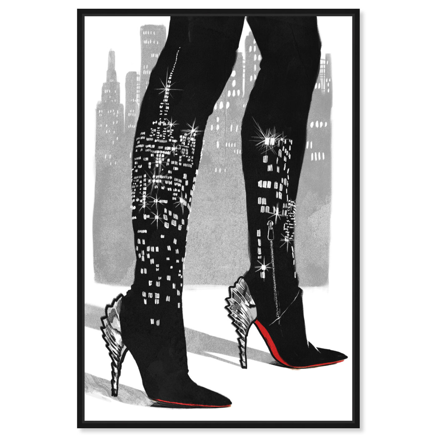 Front view of City Lights featuring fashion and glam and shoes art.