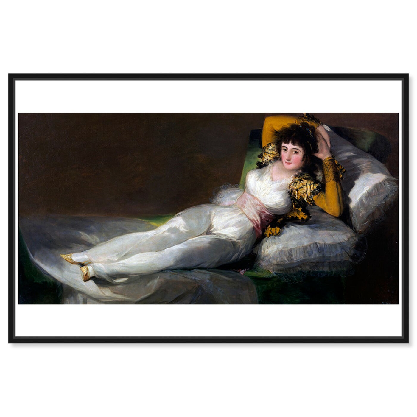Front view of Goya - La Maja Vestida featuring classic and figurative and renaissance art.