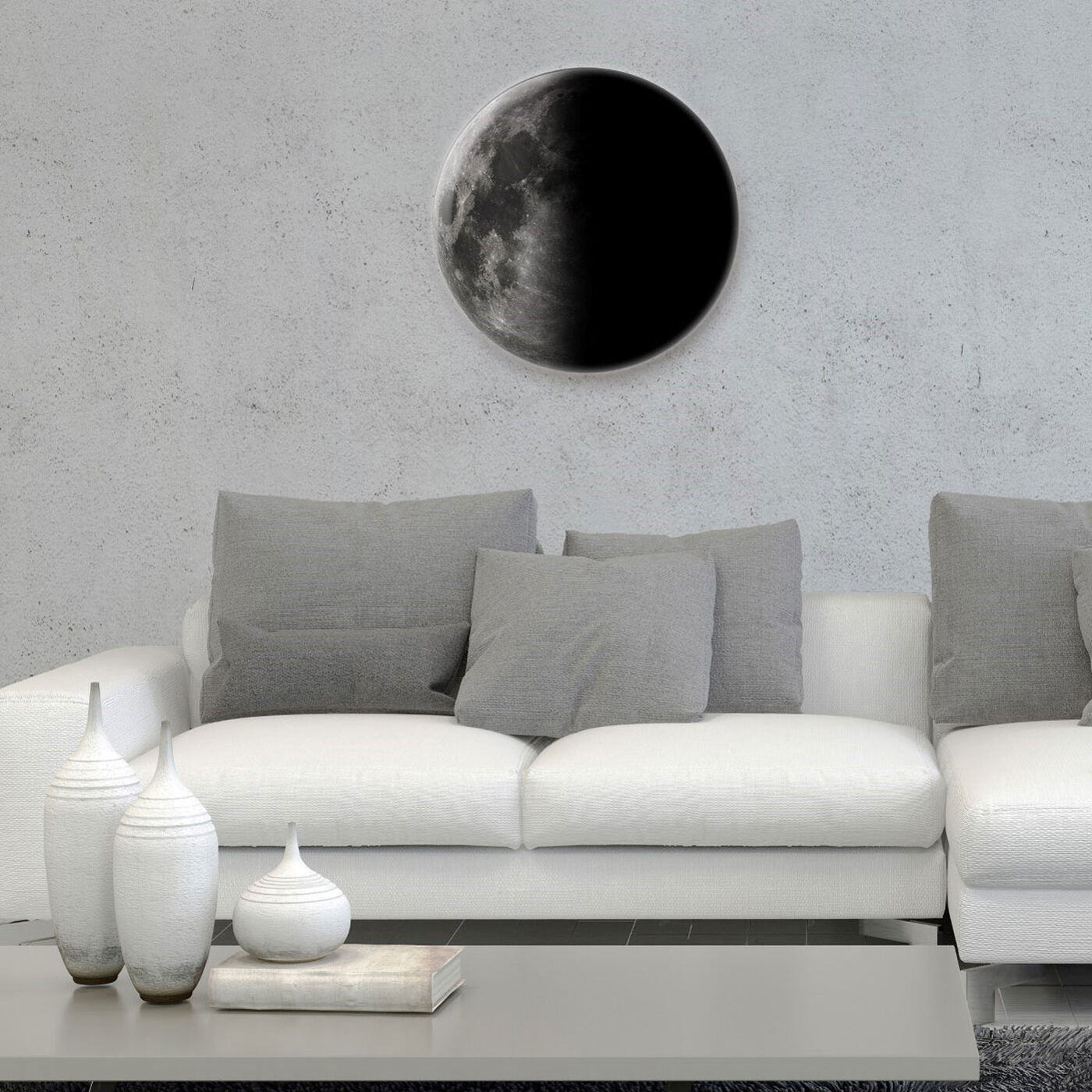 Hanging view of Moon II featuring astronomy and space and moons art.