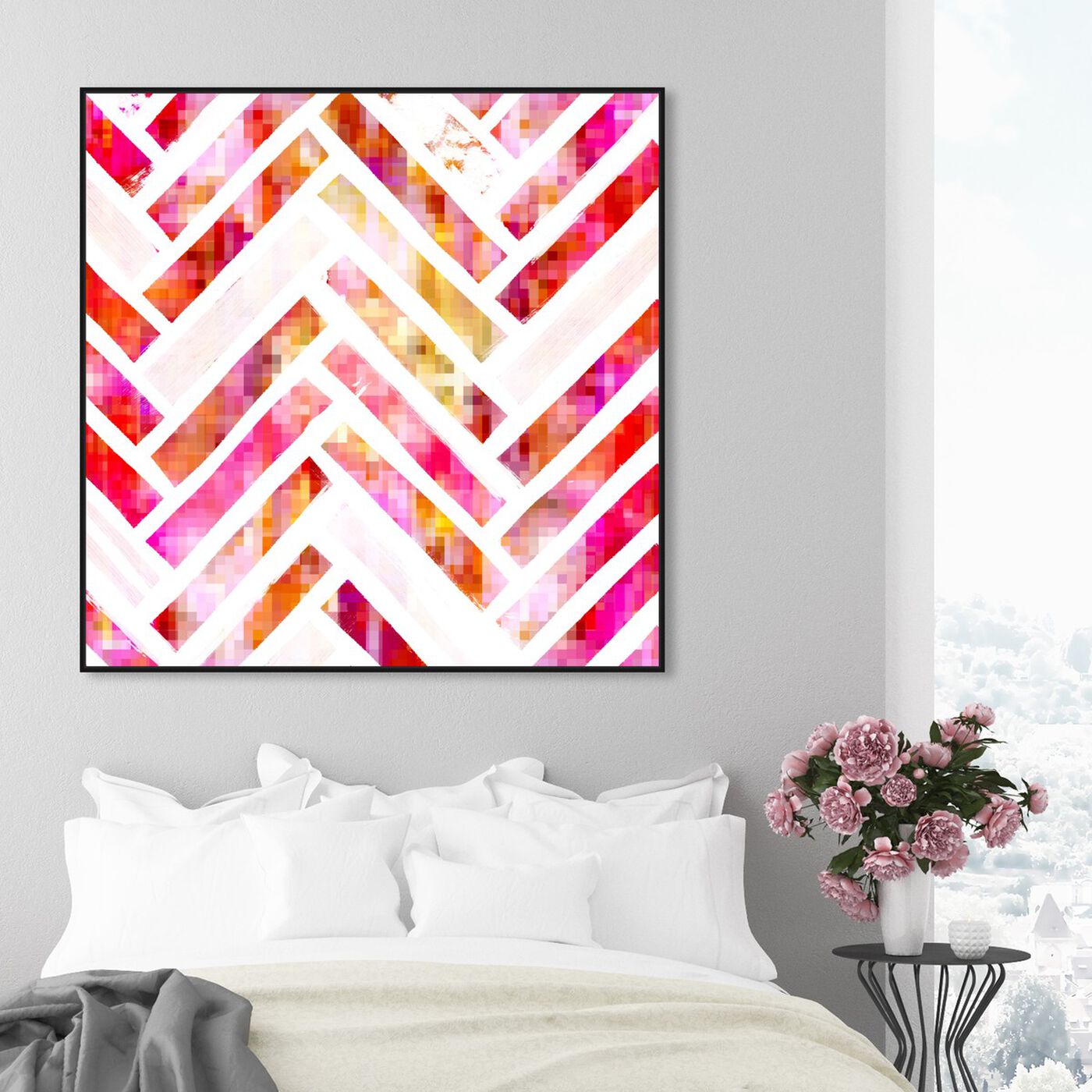Hanging view of Sugar Flake Herringbone featuring abstract and patterns art.