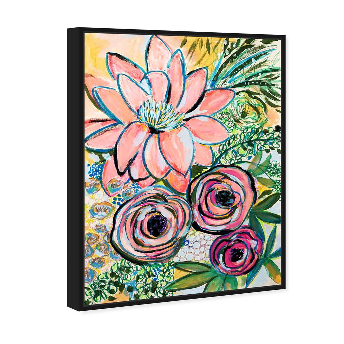Angled view of Rosalina - Peonies Party of Two featuring floral and botanical and florals art.