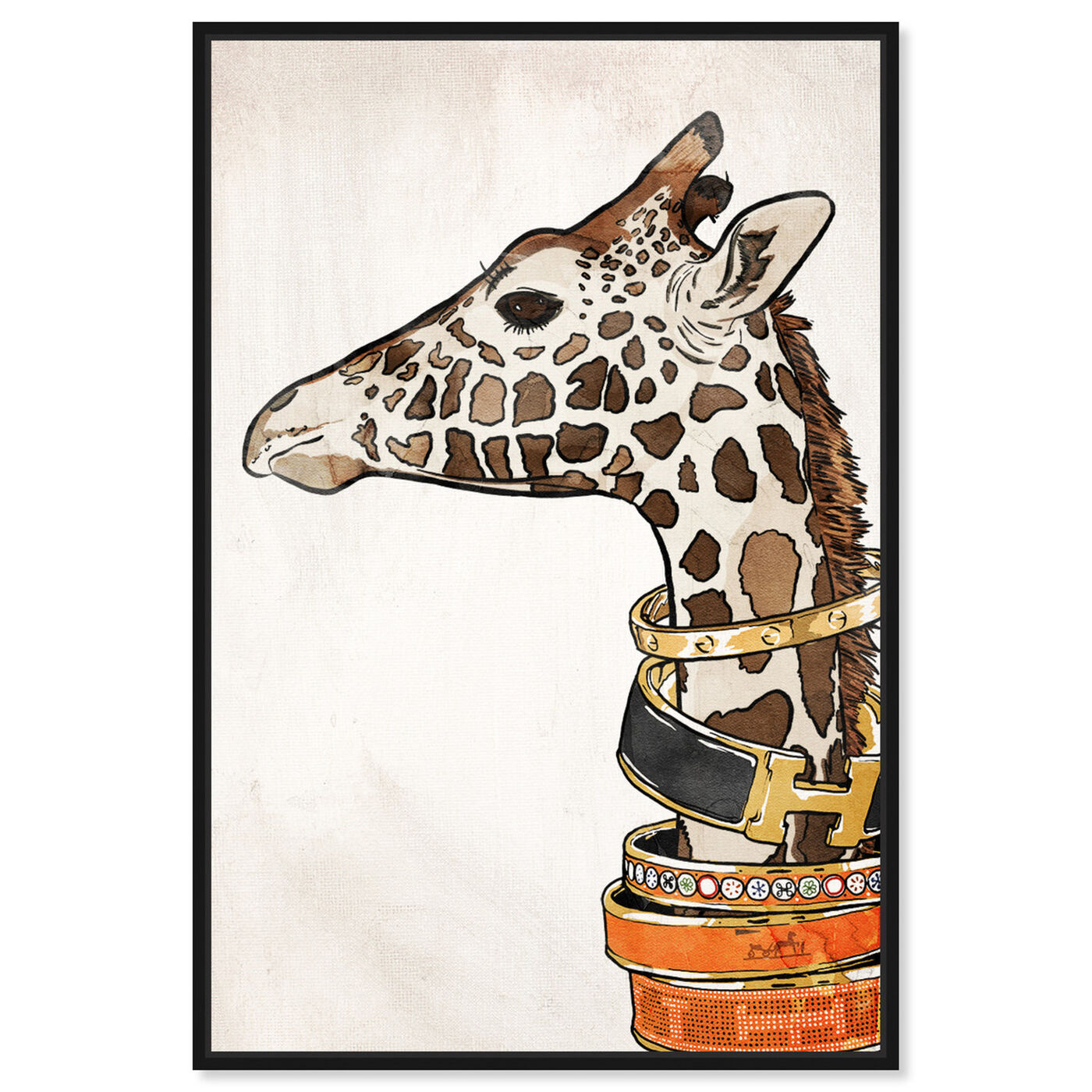 Front view of Luxurious Giraffe featuring animals and zoo and wild animals art.