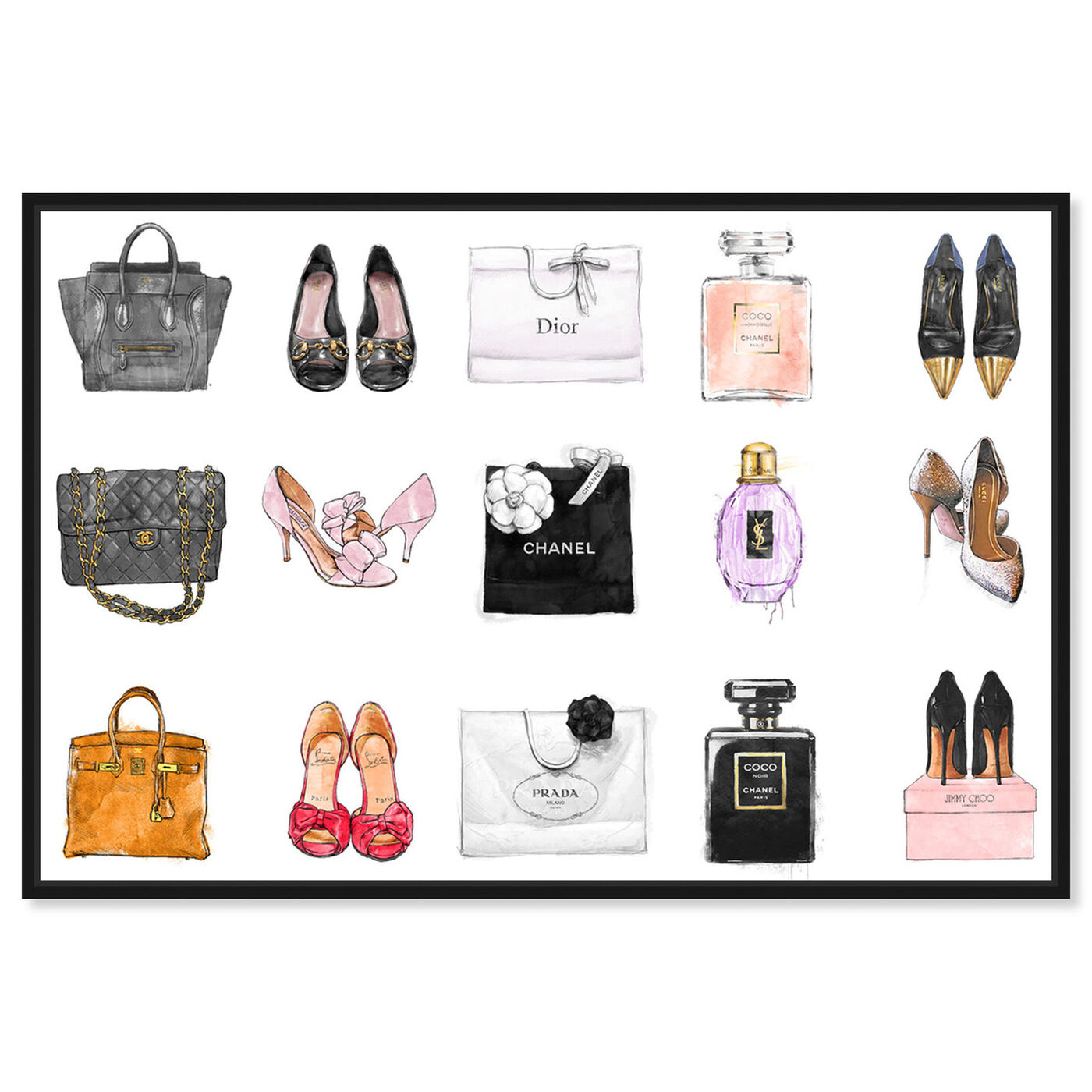 Front view of Fashion Chart featuring fashion and glam and shoes art.