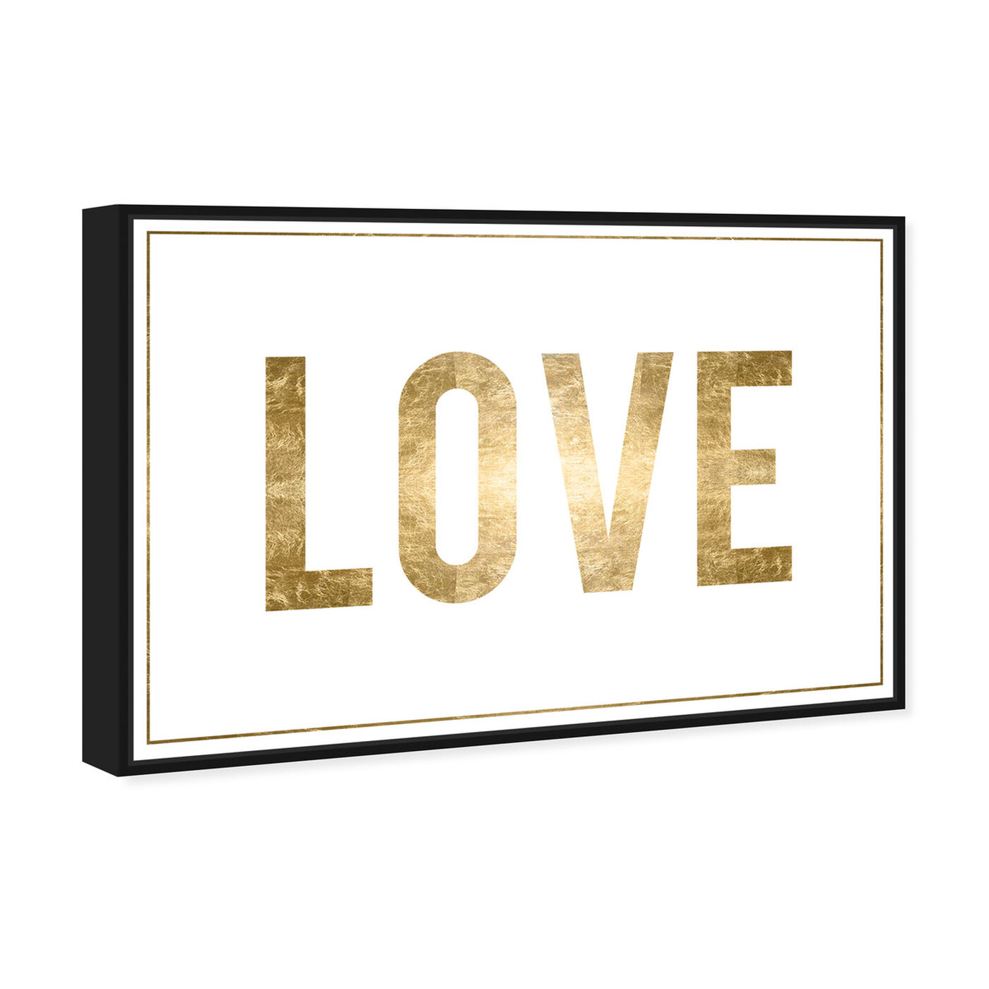 Angled view of Love Gold Foil featuring typography and quotes and love quotes and sayings art.