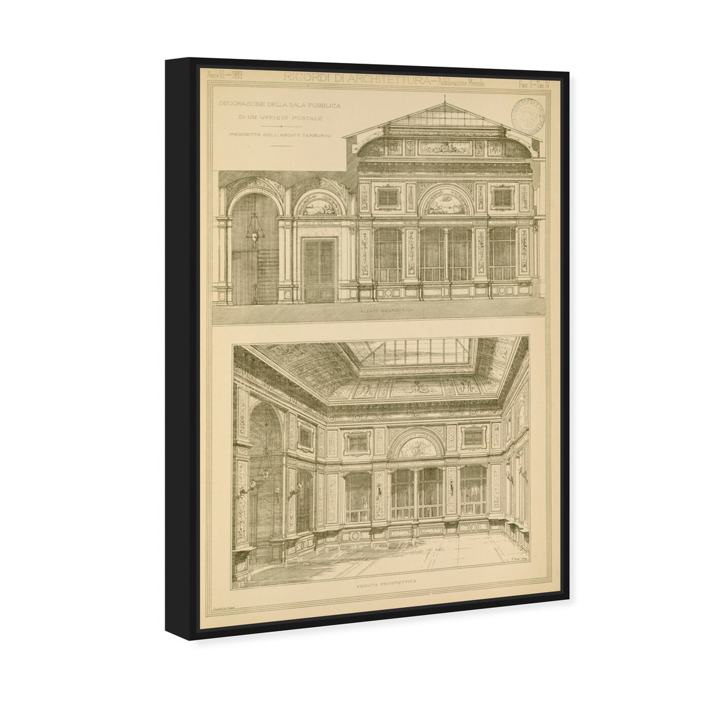 Angled view of Decorazione de Ufficio Postale - The Art Cabinet featuring classic and figurative and realism art.