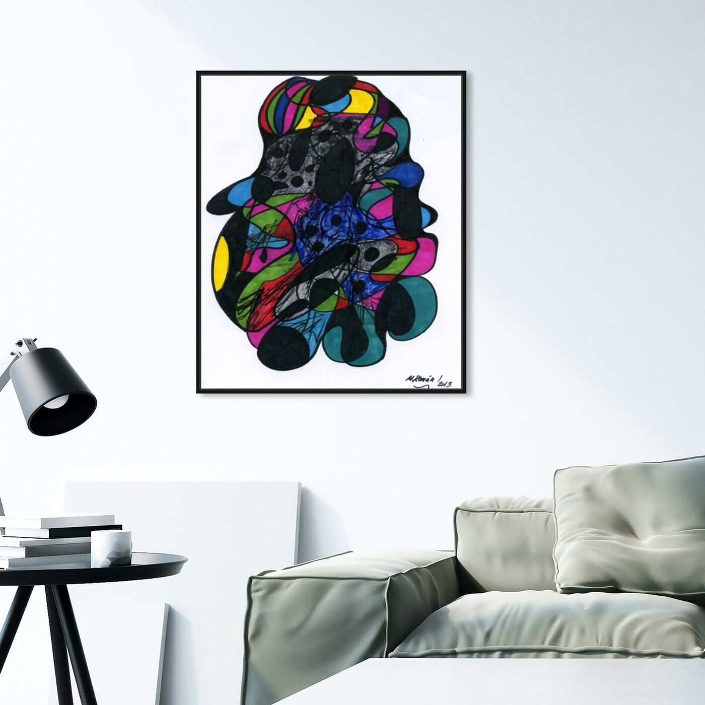 Hanging view of Nebulos featuring abstract and geometric art.