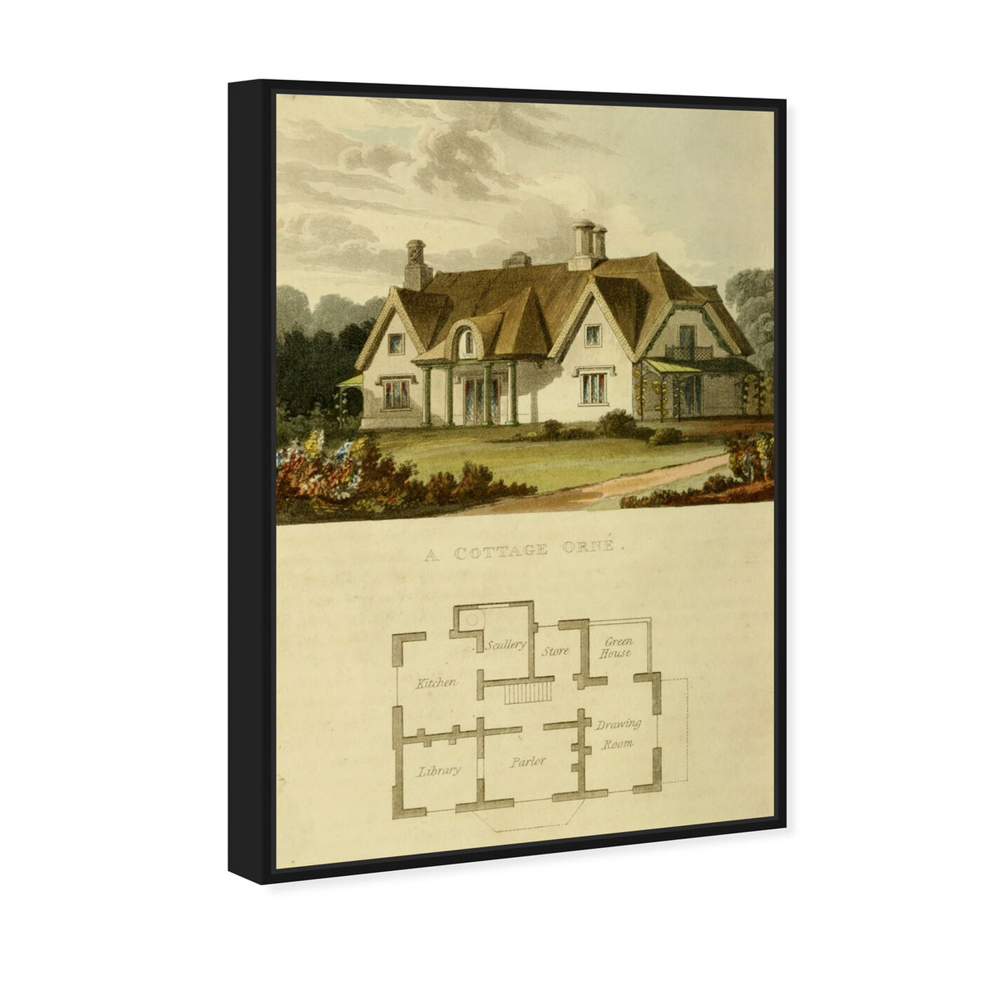 Angled view of Cottage Orne - The Art Cabinet featuring classic and figurative and classic art.