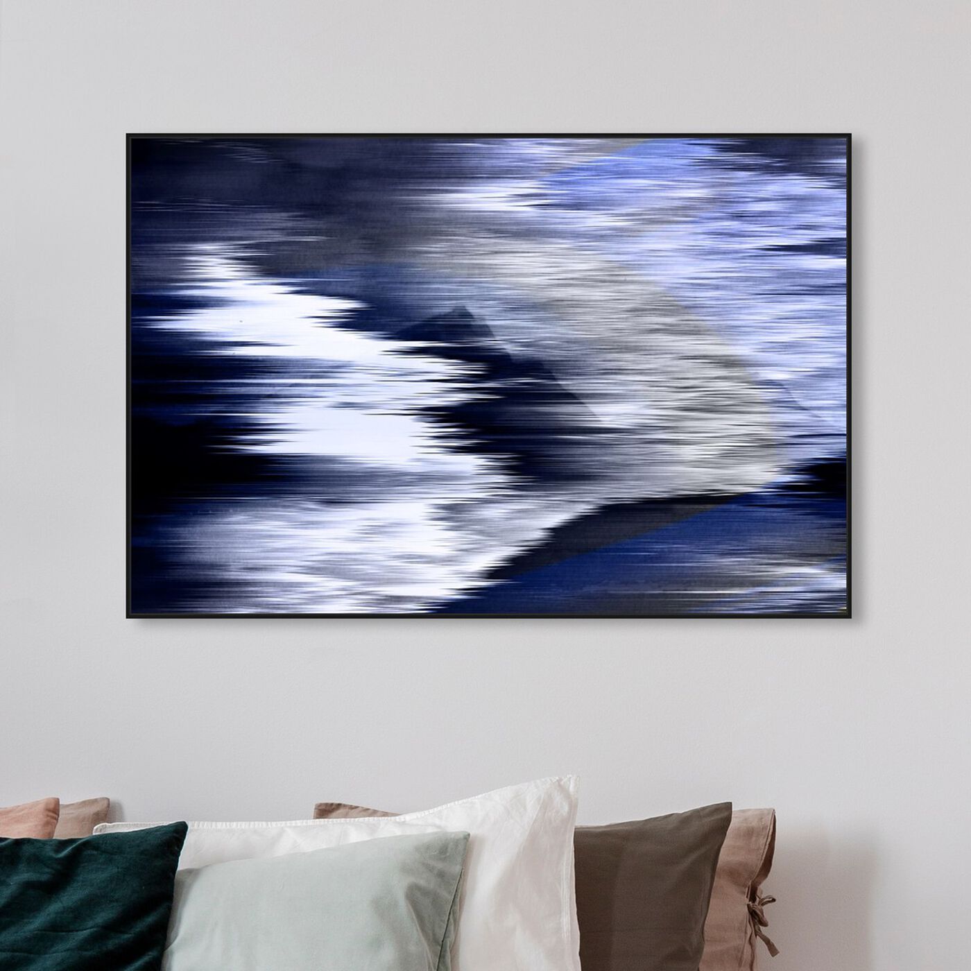 Hanging view of Violone Navy featuring abstract and textures art.