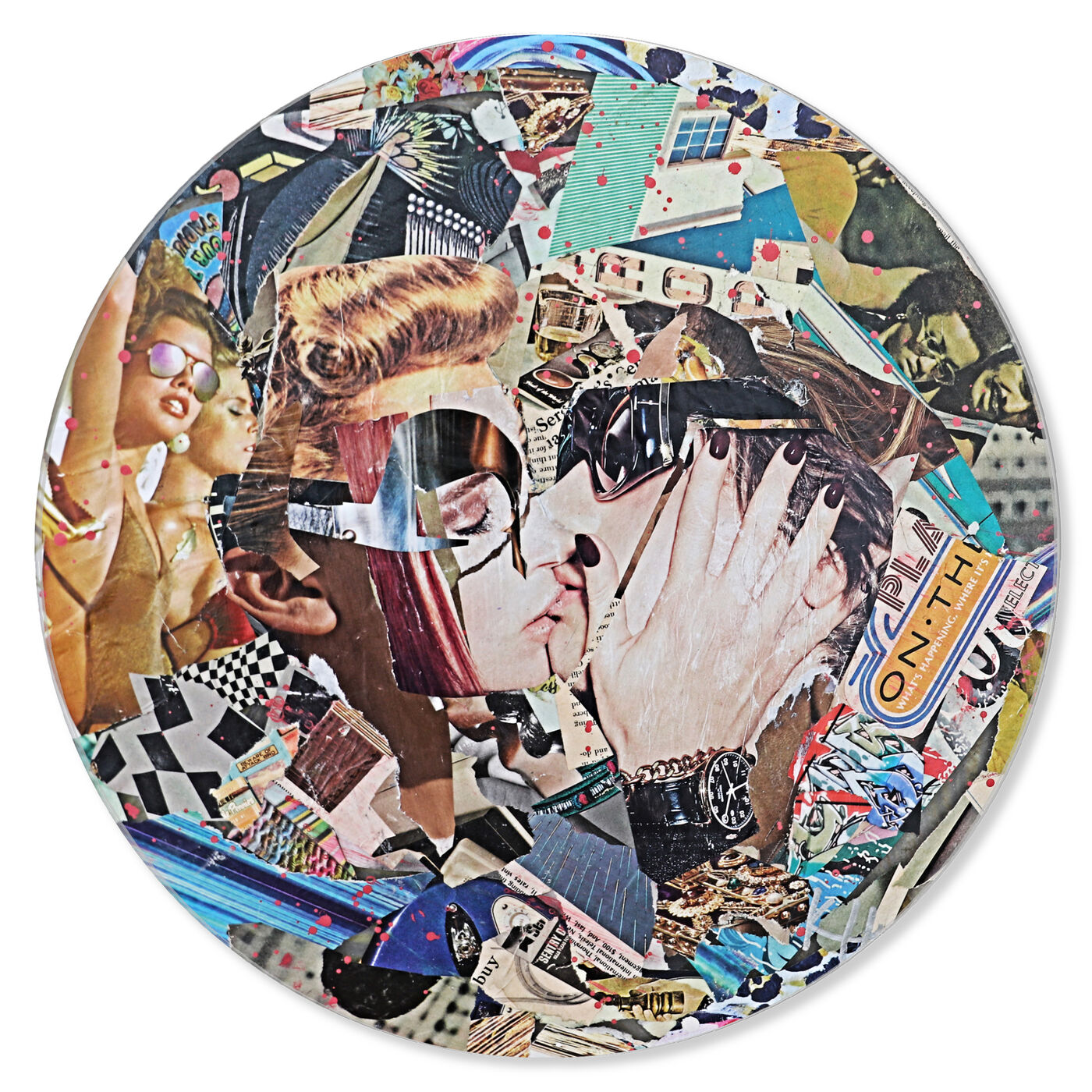 Front view of Katy Hirschfeld - Loving Embrace Round featuring fashion and glam and fashion lifestyle art.