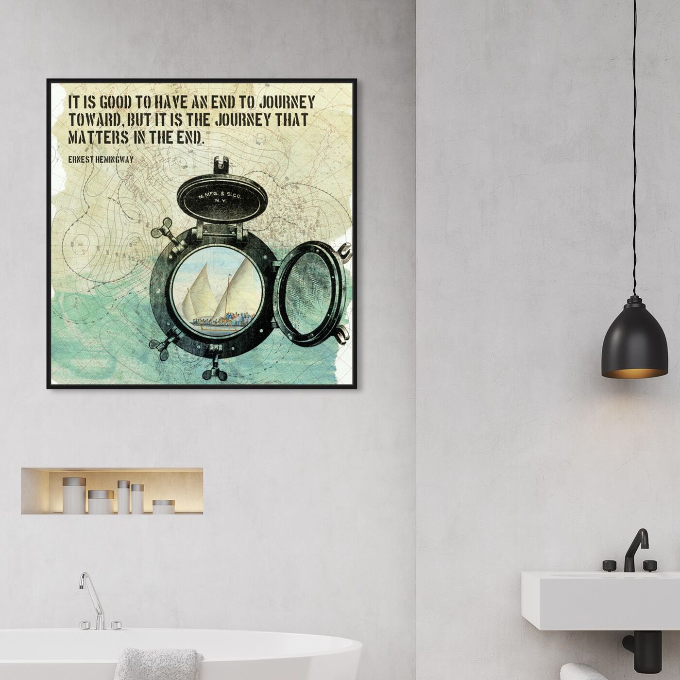 Hanging view of The Journey featuring typography and quotes and inspirational quotes and sayings art.