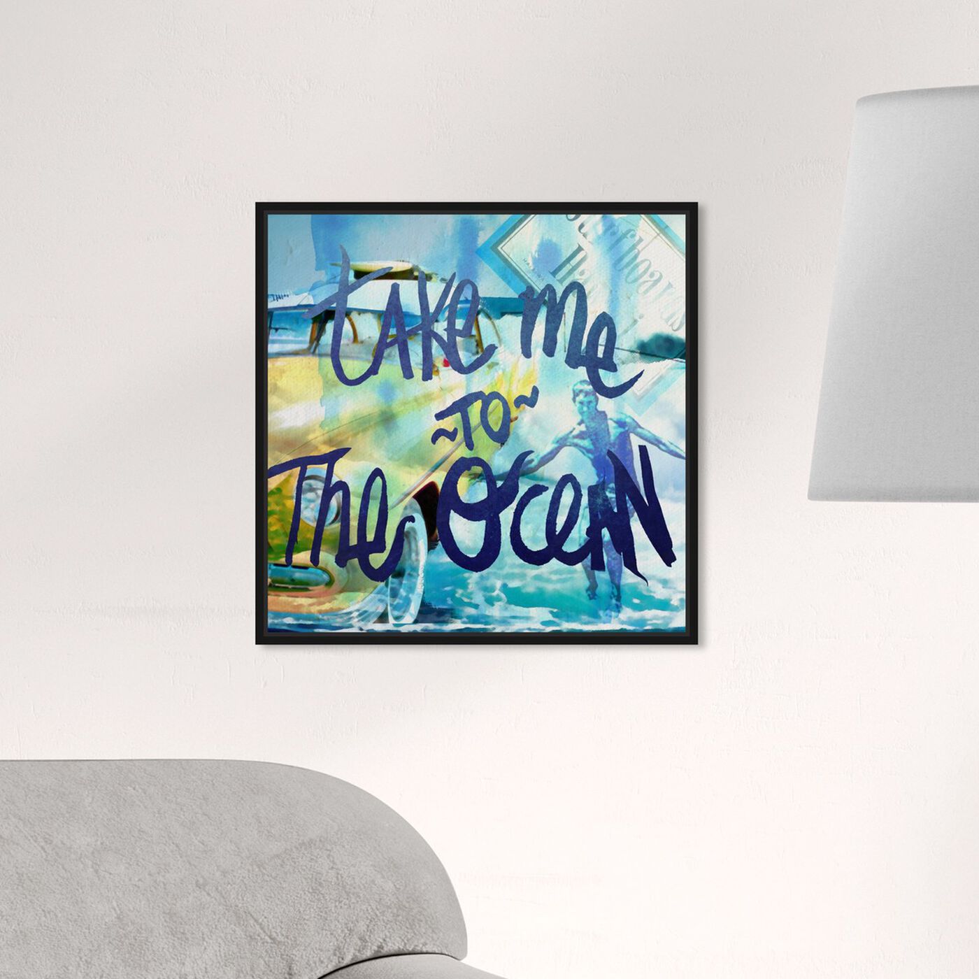 Hanging view of Take Me To The Ocean featuring typography and quotes and quotes and sayings art.