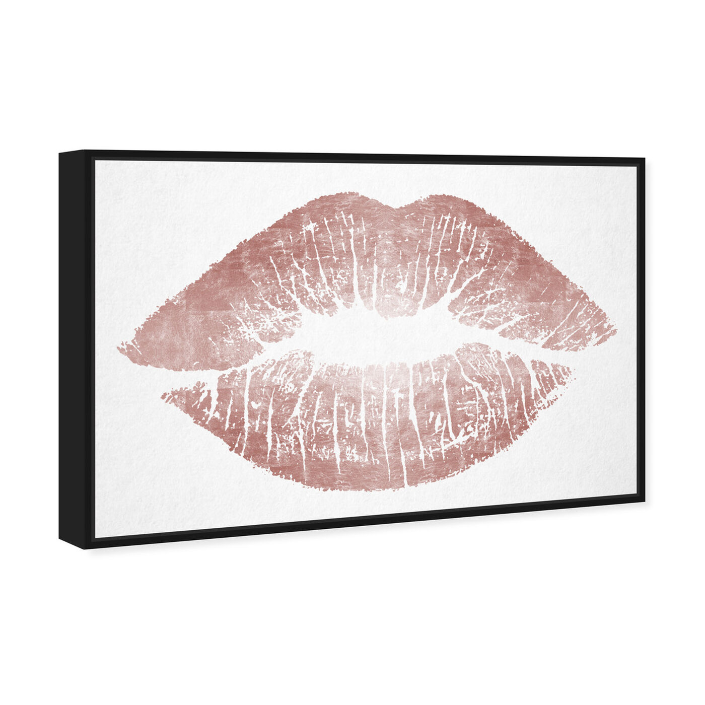 Angled view of Rose Gold Solid Kiss featuring fashion and glam and lips art.