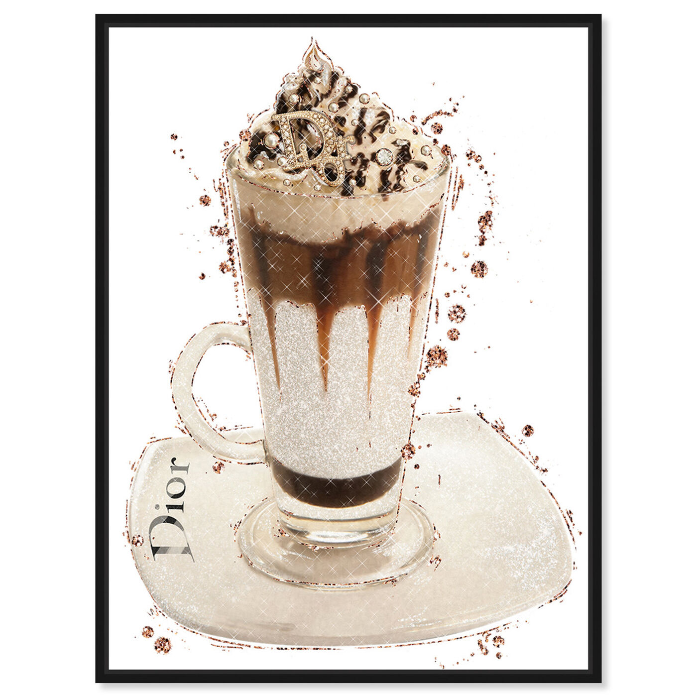 Front view of Vanilla Creamy Frappe featuring drinks and spirits and coffee art.