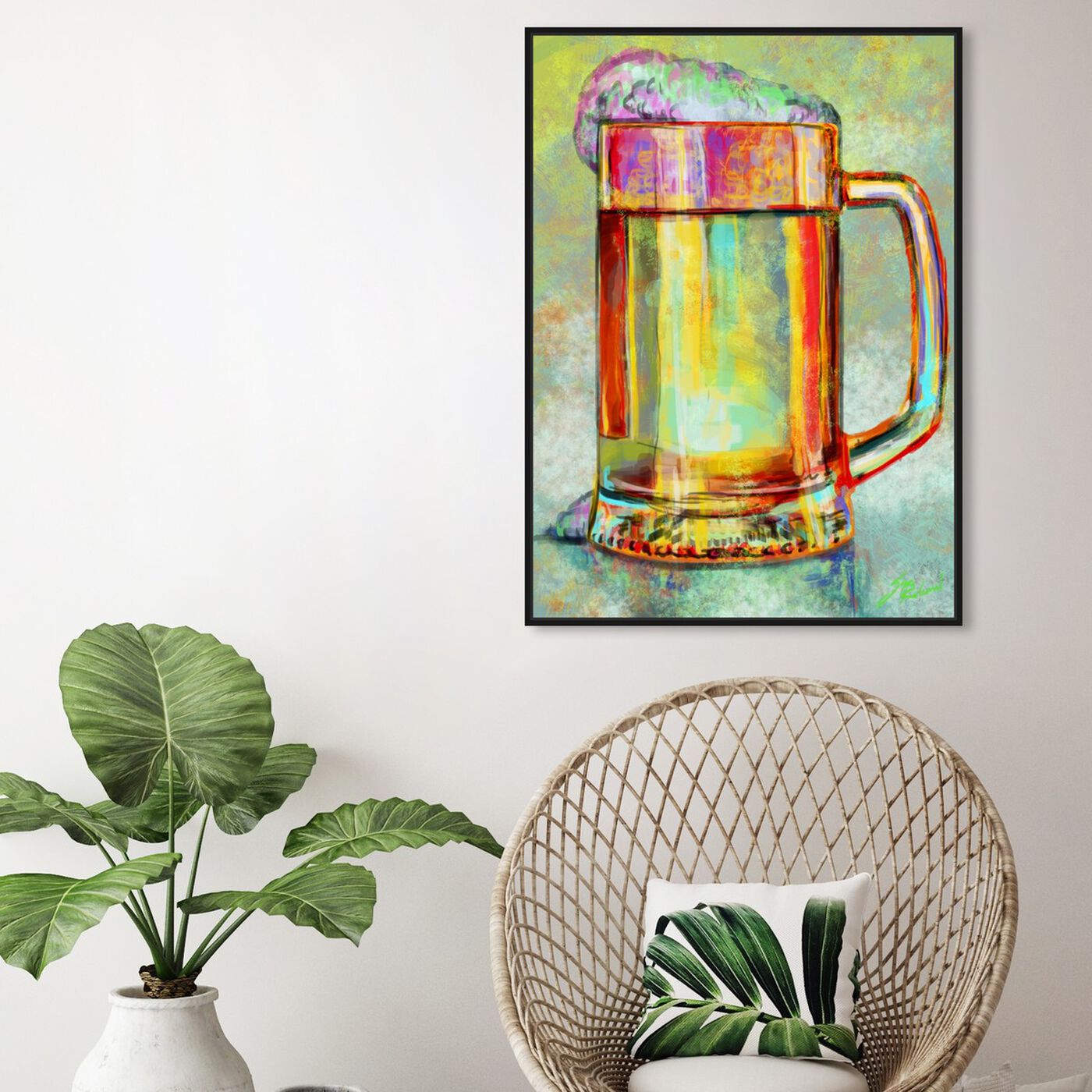 Hanging view of Beer Mug featuring drinks and spirits and beer art.