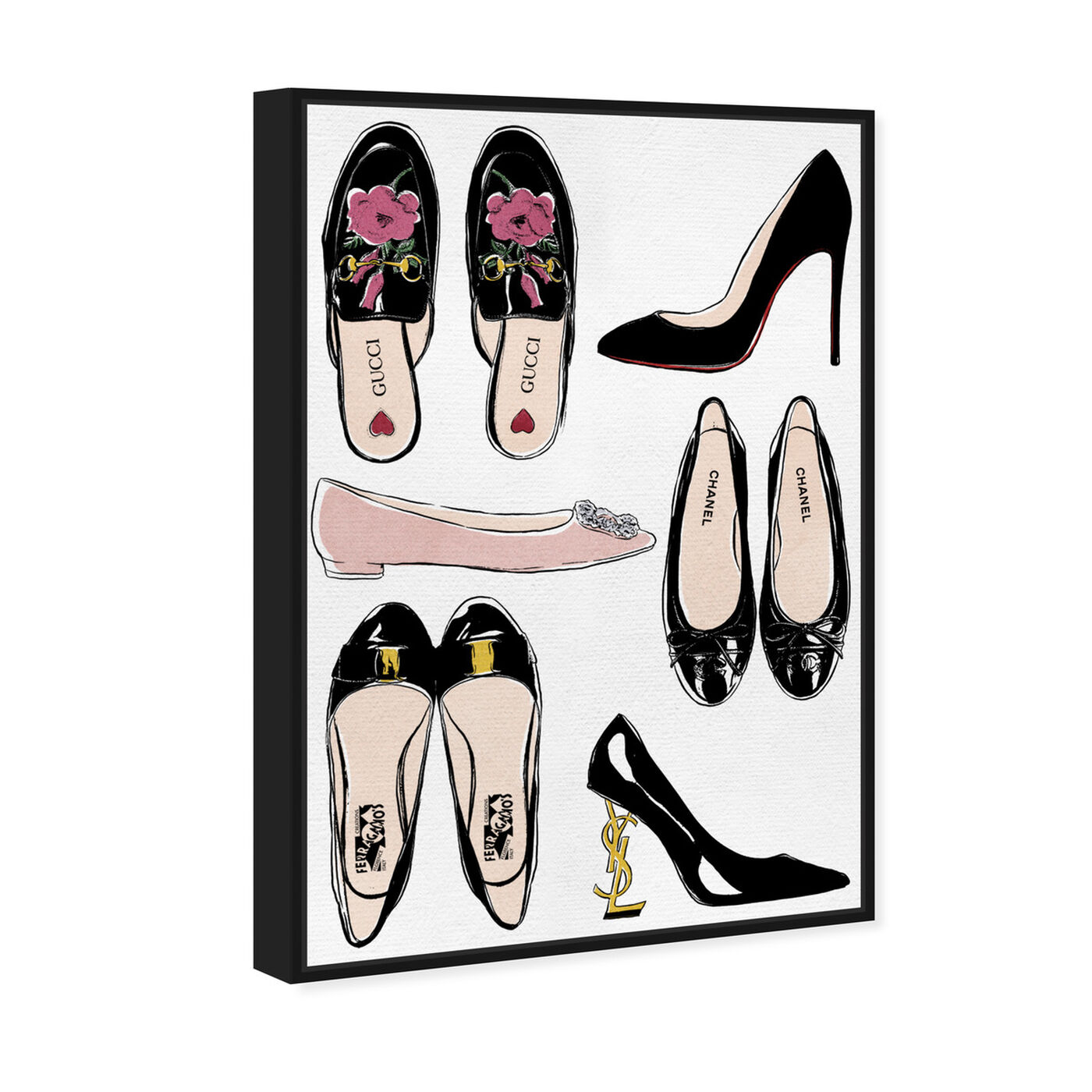 Angled view of My Luxe Shoe Collection featuring fashion and glam and shoes art.