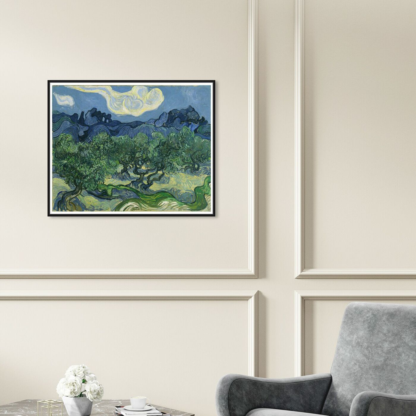 Hanging view of Van Gogh - The Olive Trees featuring classic and figurative and impressionism art.