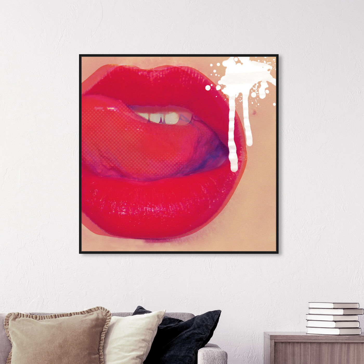 Hanging view of Lip Lick featuring fashion and glam and lips art.