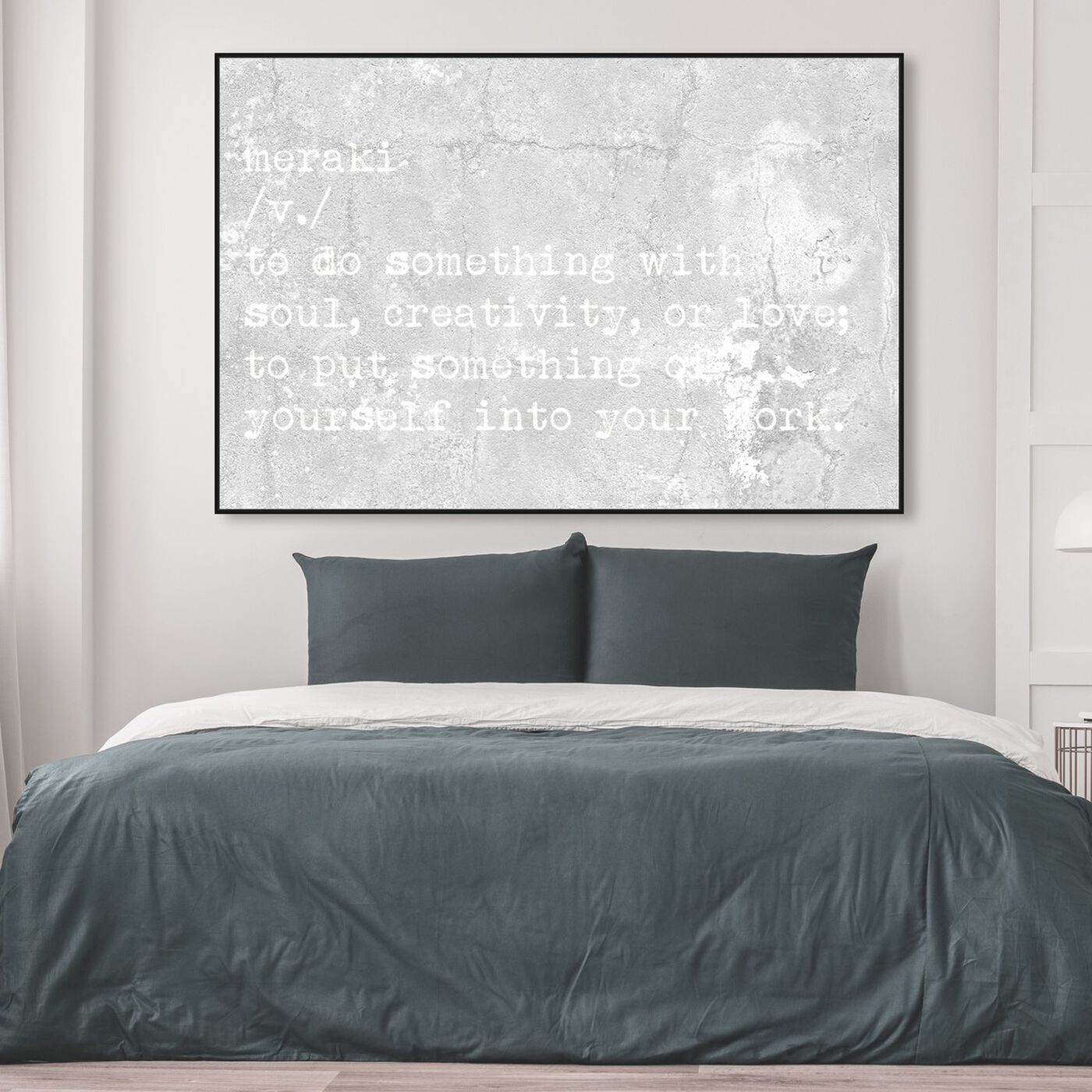 Hanging view of Meraki featuring typography and quotes and motivational quotes and sayings art.