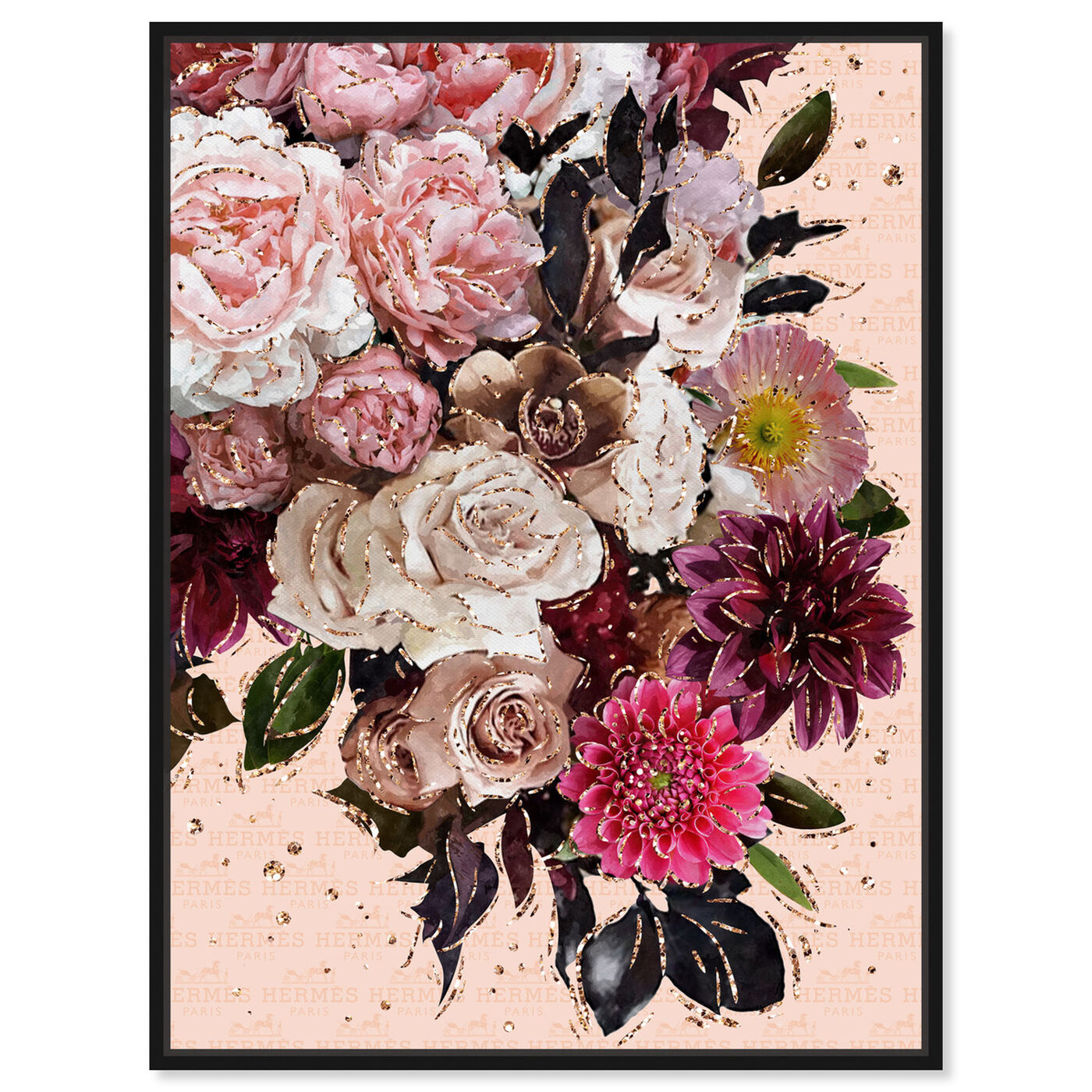 Front view of Thierrys Warm Bouquet featuring floral and botanical and florals art.