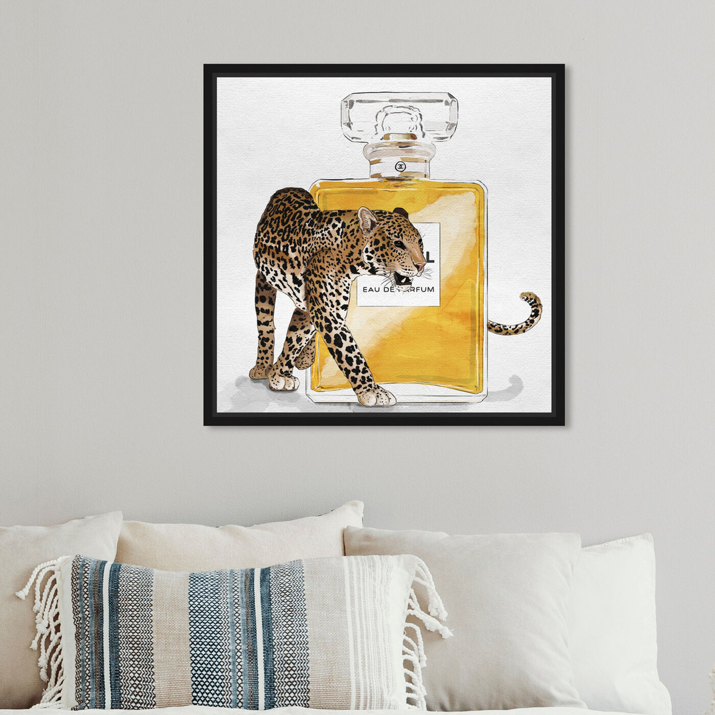 Hanging view of Exotic Love II featuring animals and felines art.
