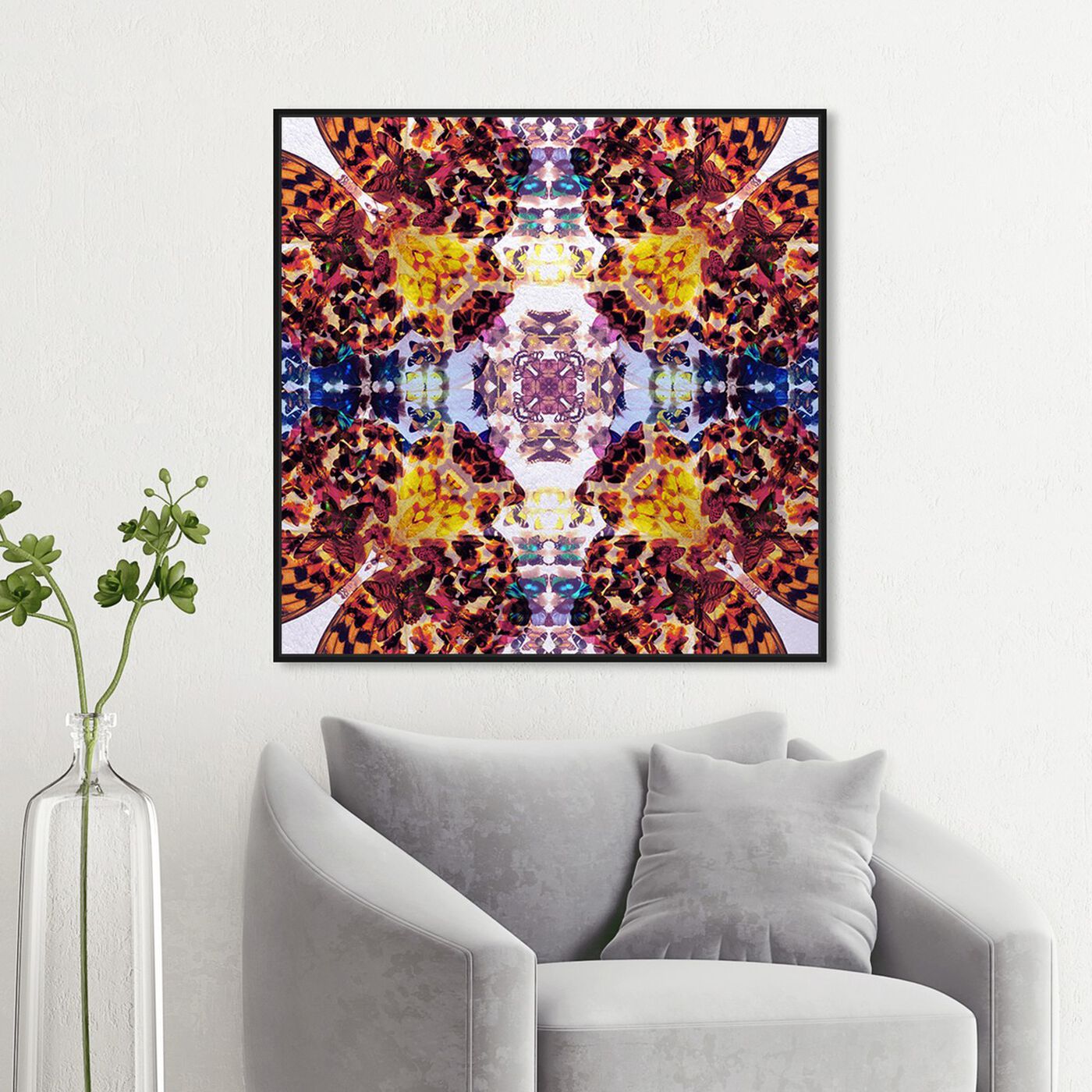 Hanging view of Tiger Winged featuring abstract and patterns art.